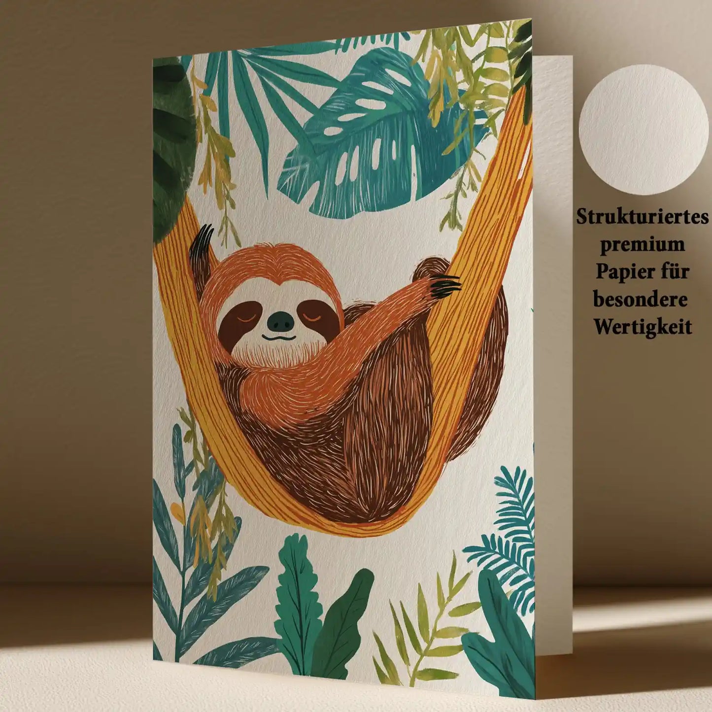 Grußkarte mit Faultier Motiv