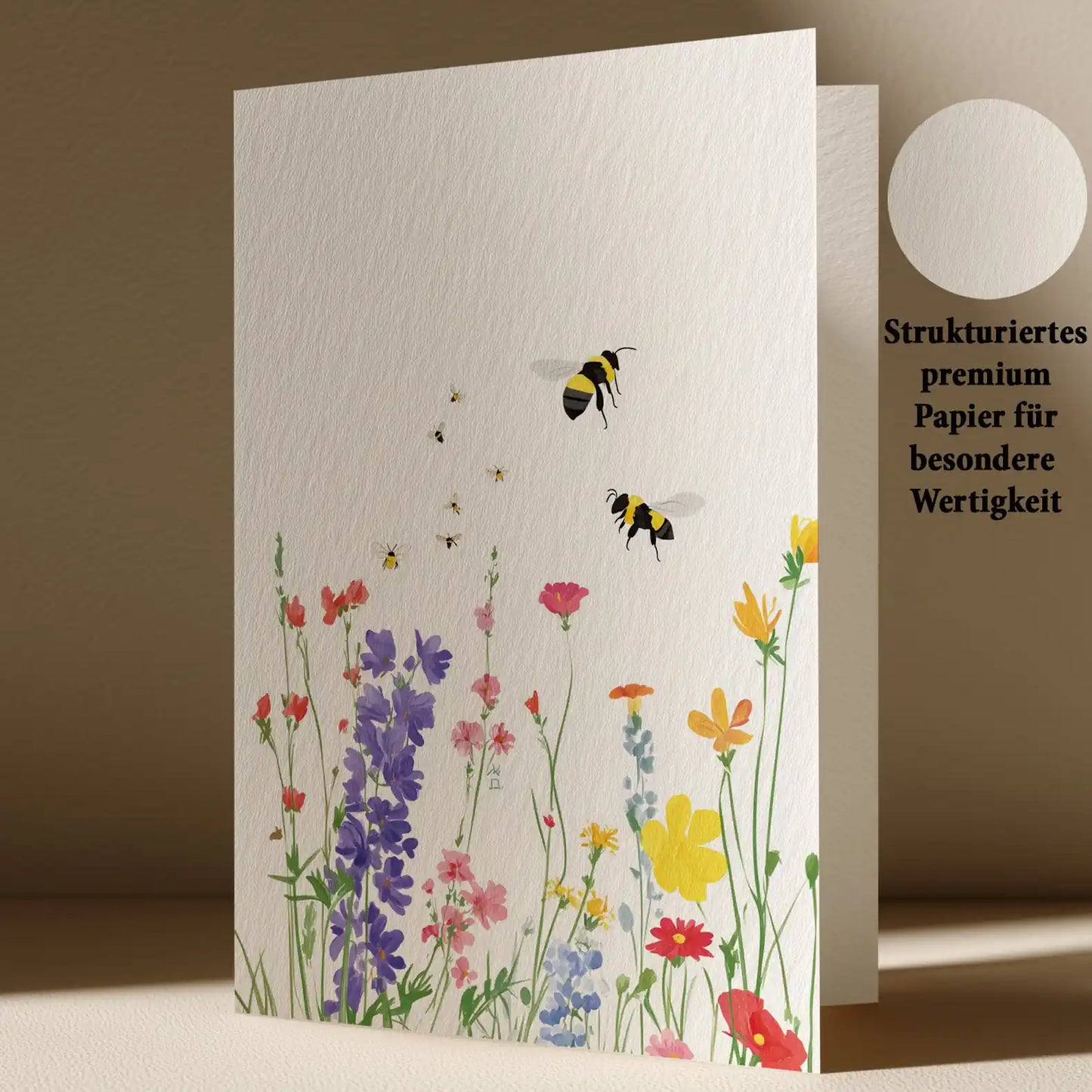 Grußkarte mit Blumen Motiv