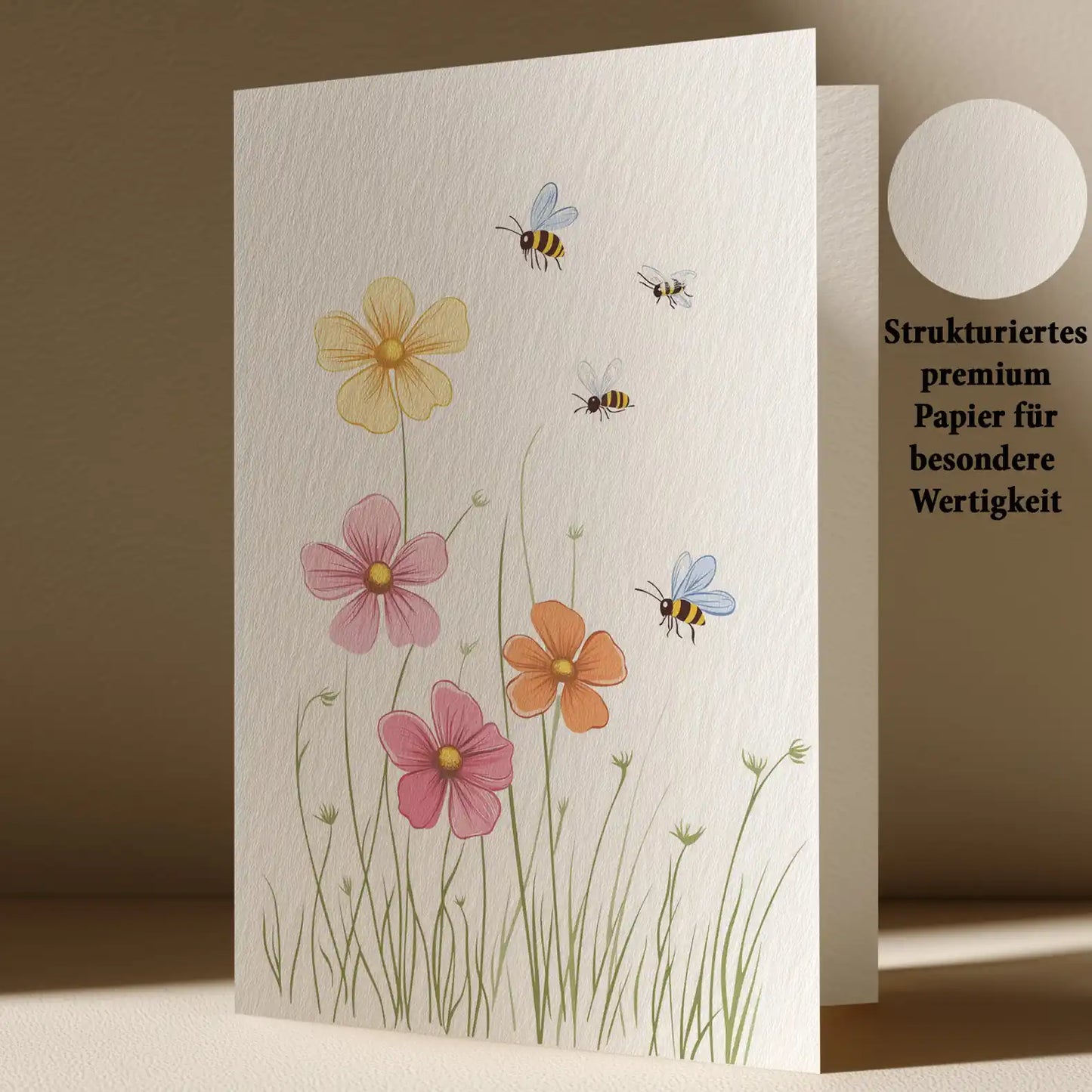 Grußkarte mit Blumen Motiv