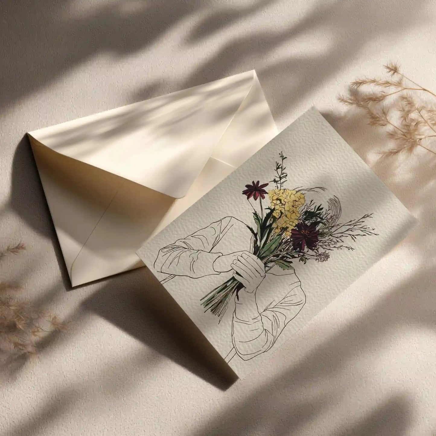 Grußkarte mit Blumen Motiv