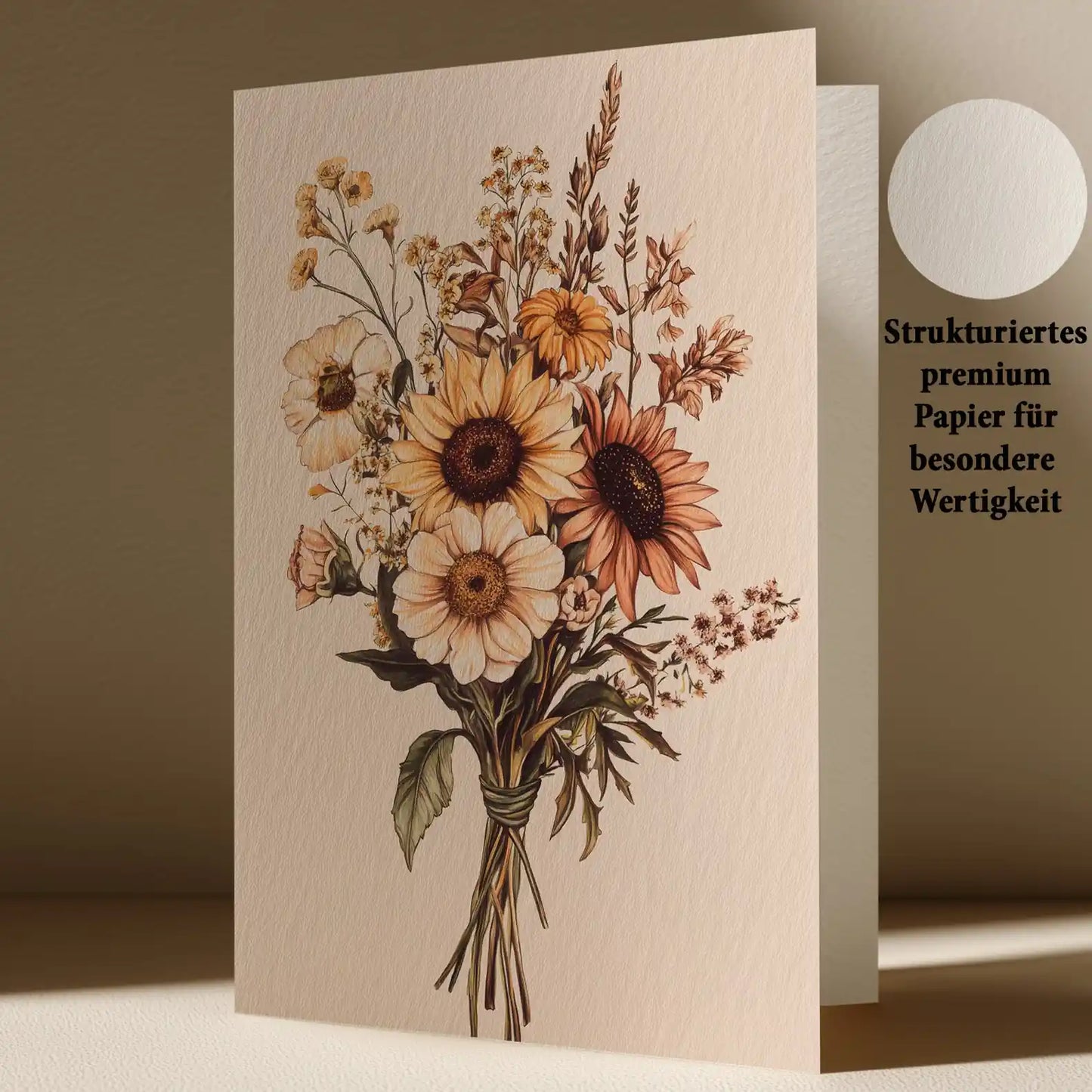 Elegante Grußkarte mit Blumen Motiv