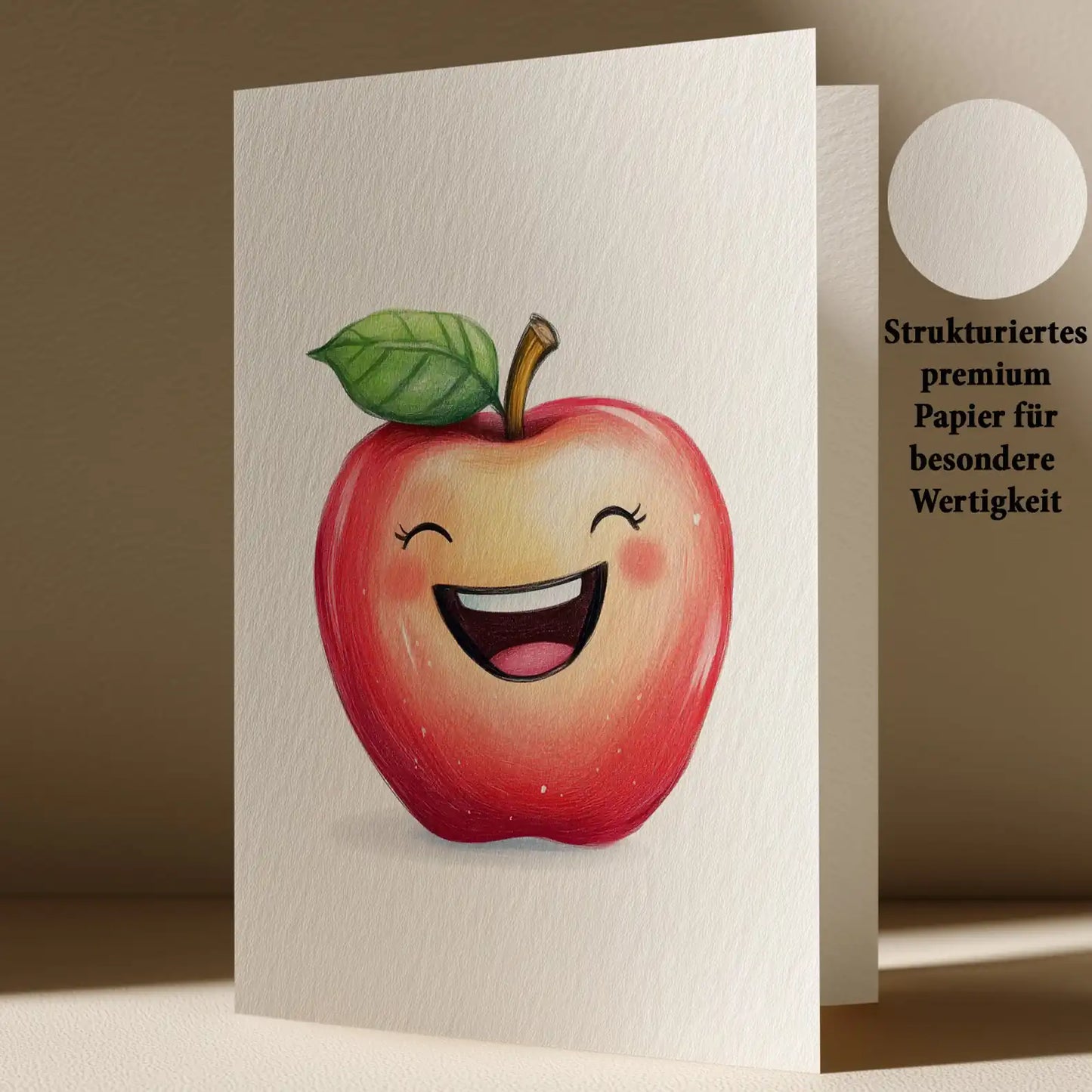 Grußkarte mit Apfel Motiv Humorvolle Karte
