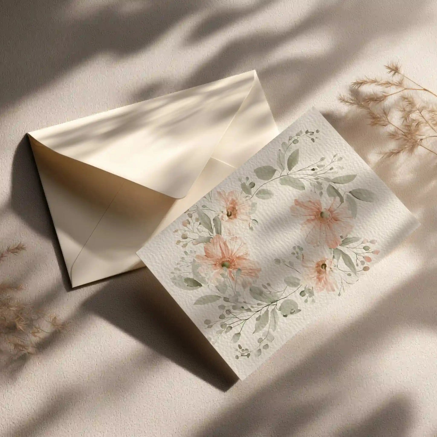 Grußkarte mit Blumen Motiv