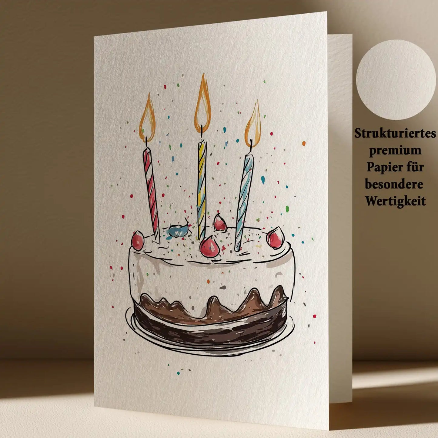 Grußkarte mit Geburtstagskuchen