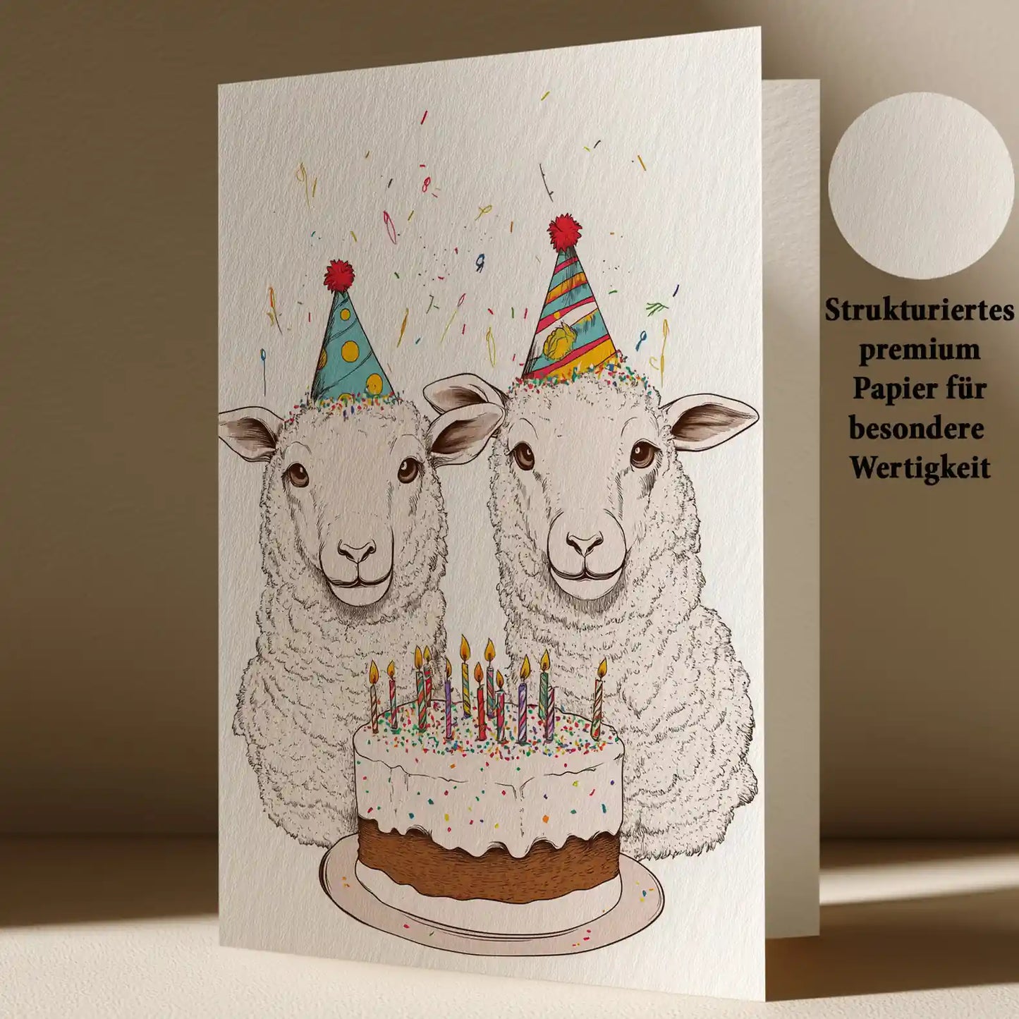 Grußkarte mit Schafen