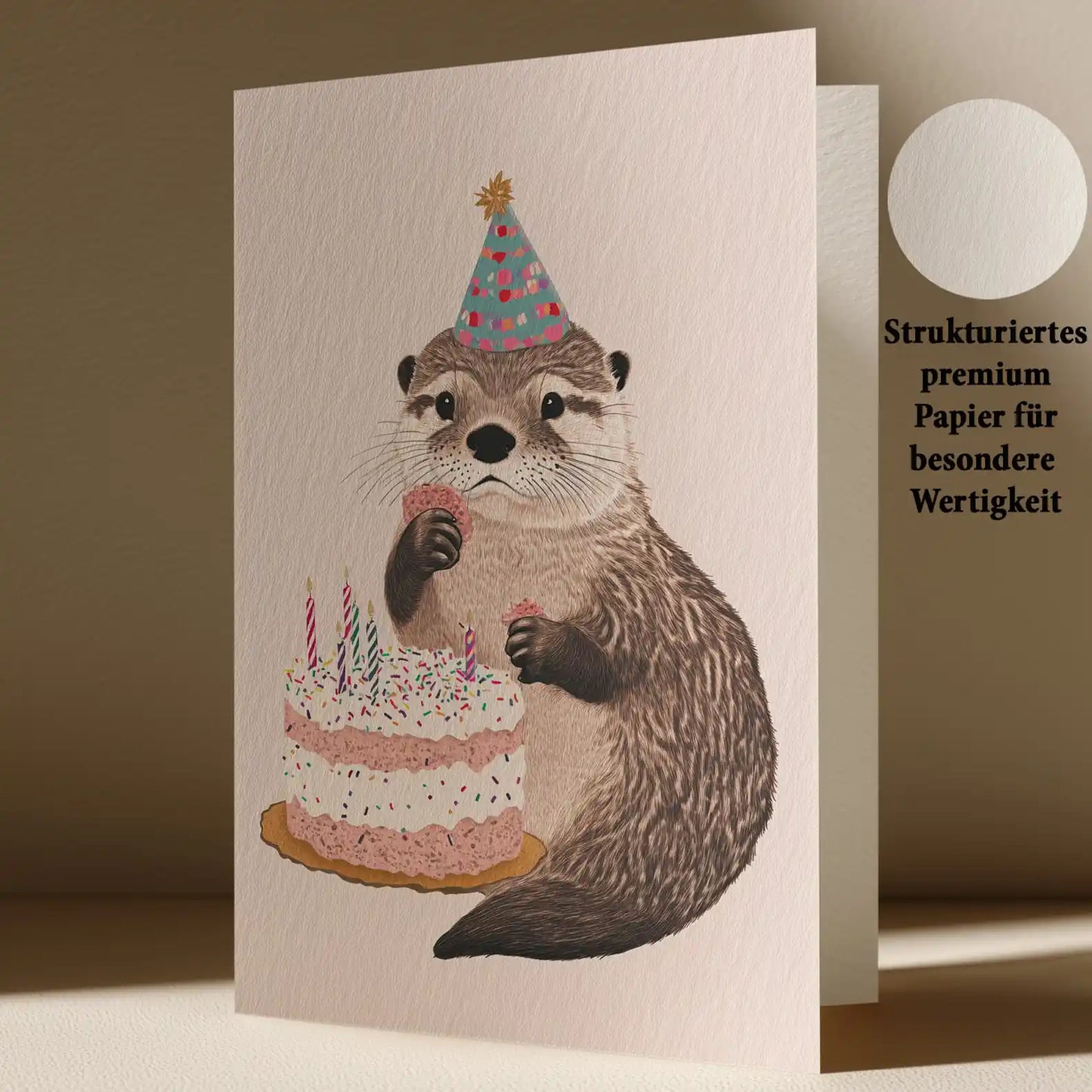 Grußkarte mit Otter Motiv