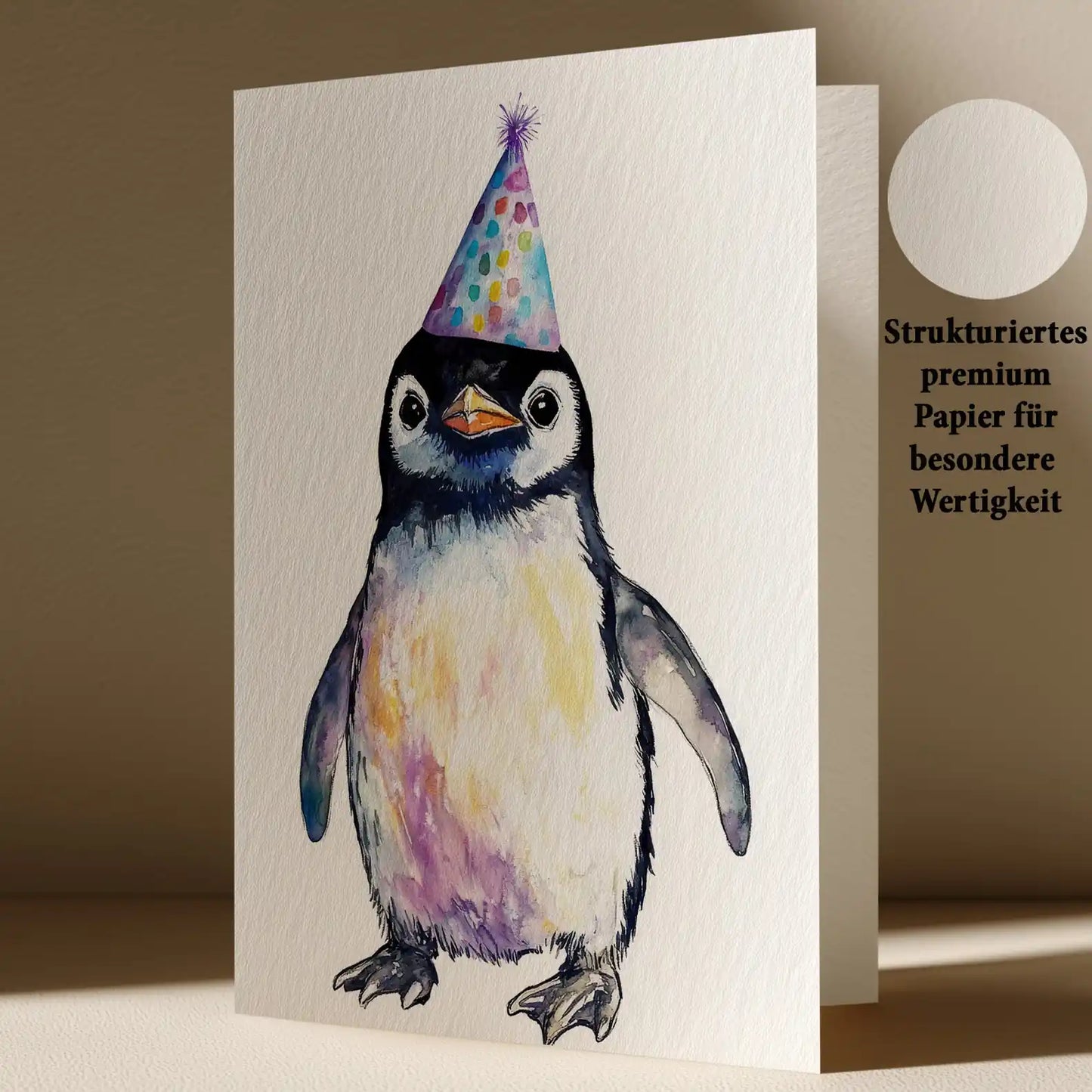 Grußkarte mit Pinguin Motiv