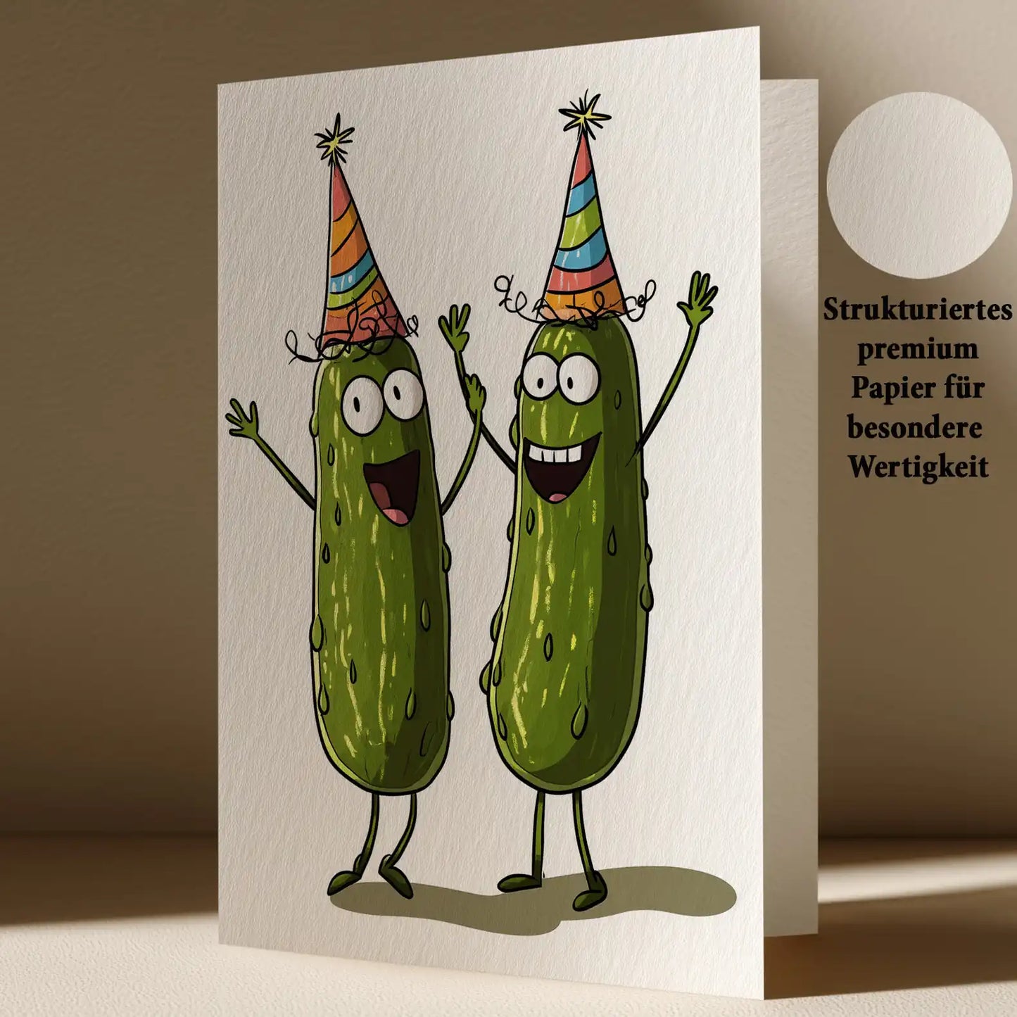 Grußkarte mit Party Gurken