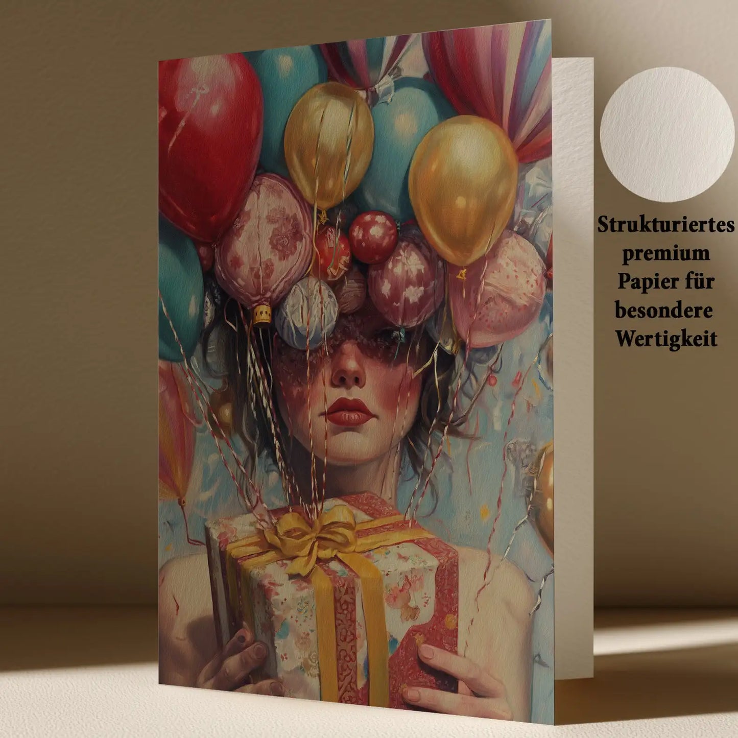 Grußkarte mit Geschenk Motiv