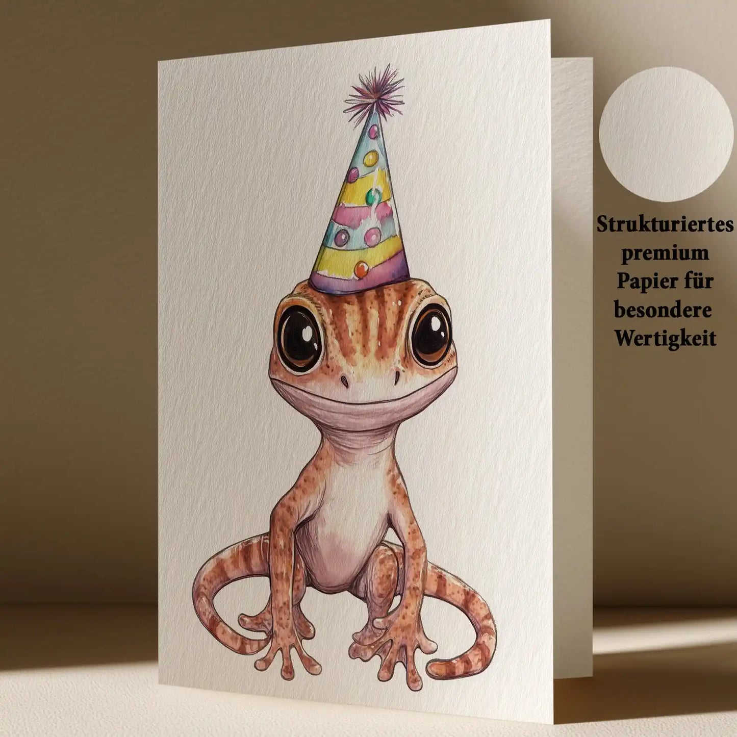 Grußkarte mit Gecko Motiv