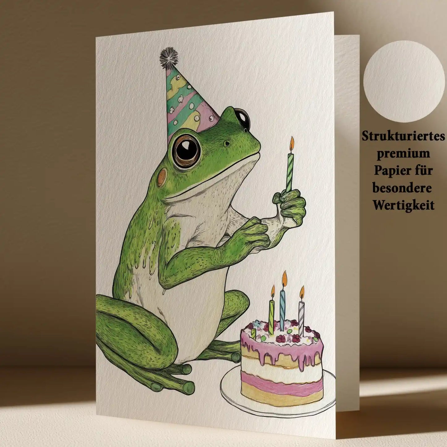 Grußkarte mit Geburtstags Frosch