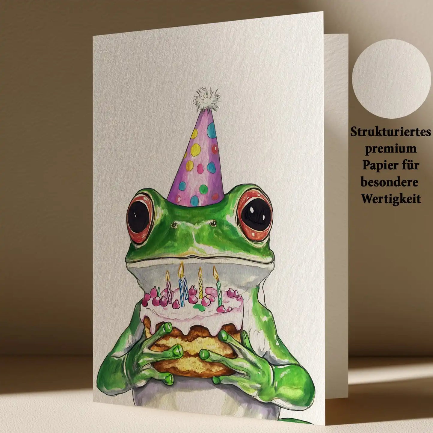 Grußkarte mit Geburtstags Frosch