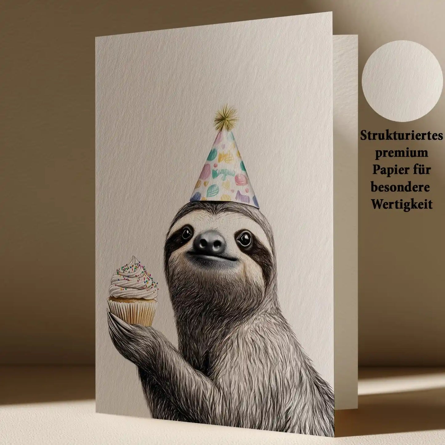 Grußkarte mit Faultier Motiv