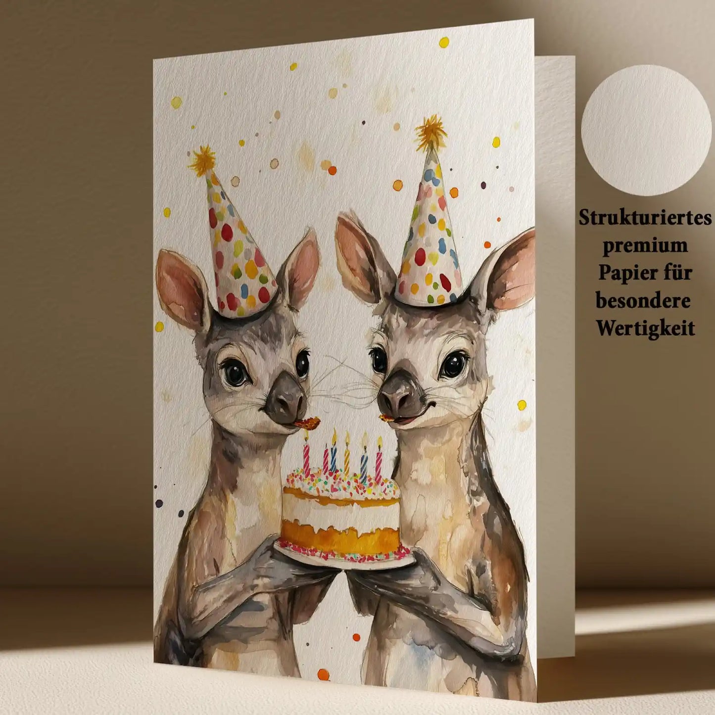 Grußkarte mit Känguru Motiv