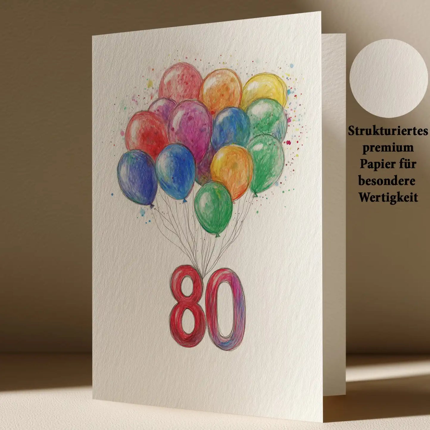 Grußkarte zum 80. Geburtstag