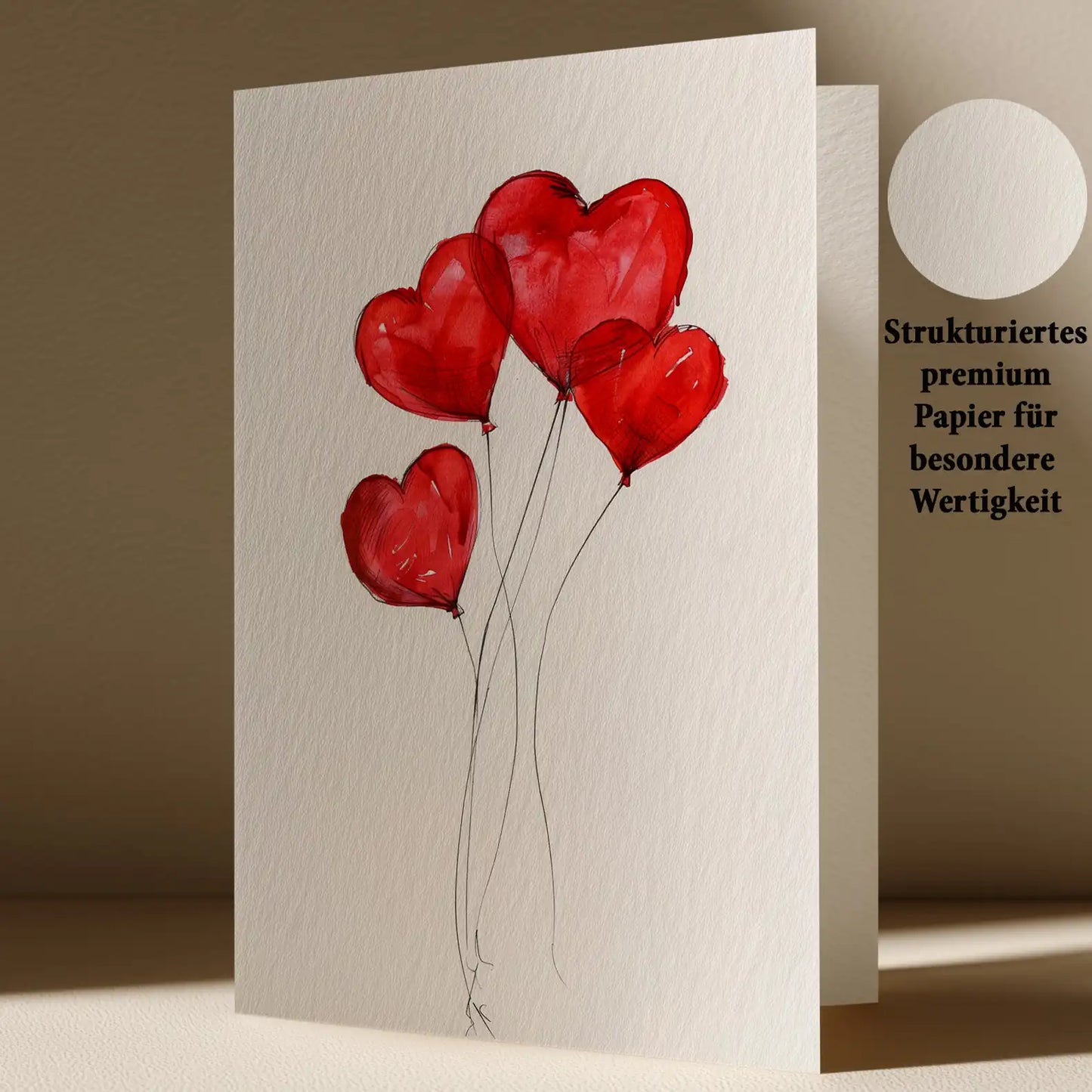Grußkarte mit Herzen