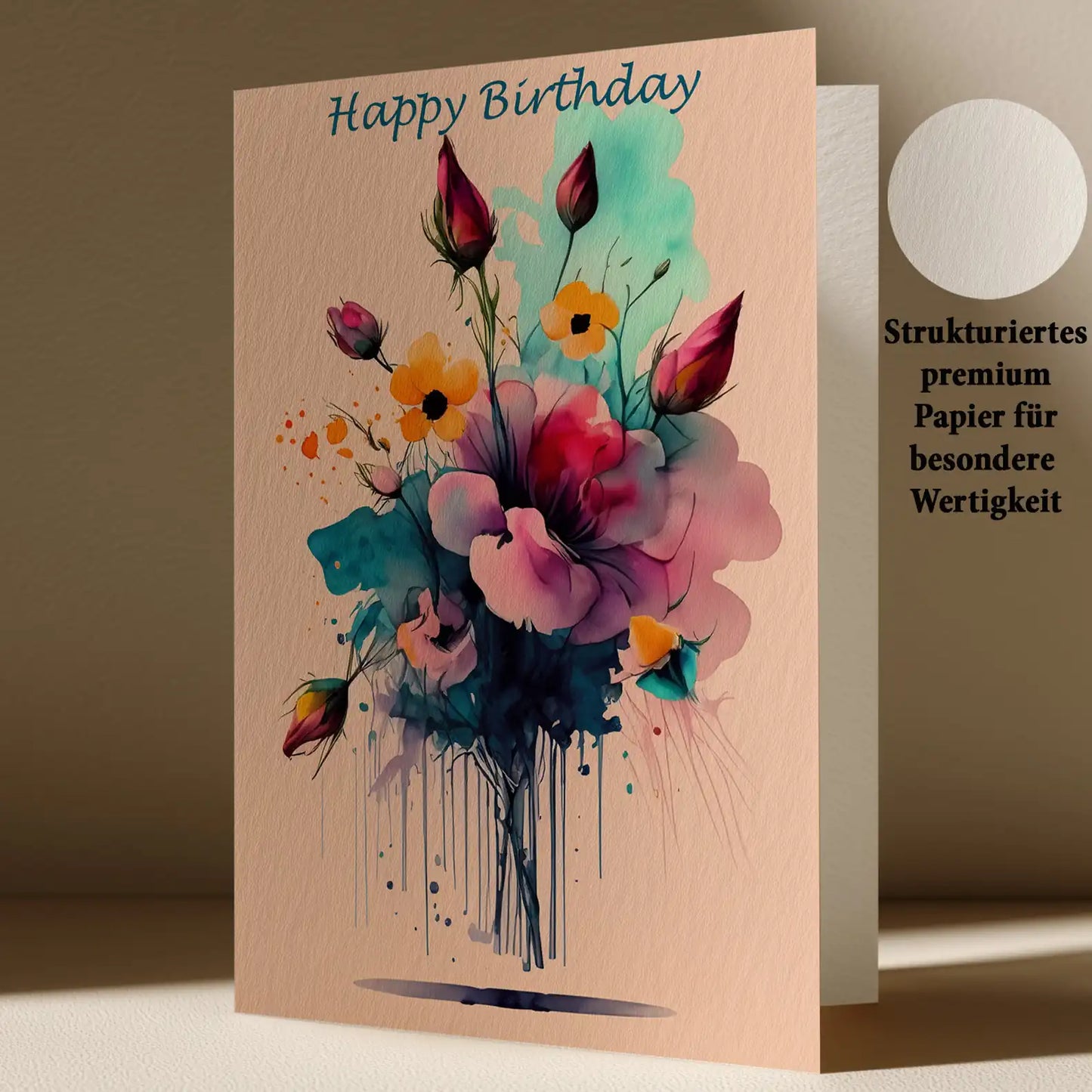 Grußkarte mit Blumen Motiv
