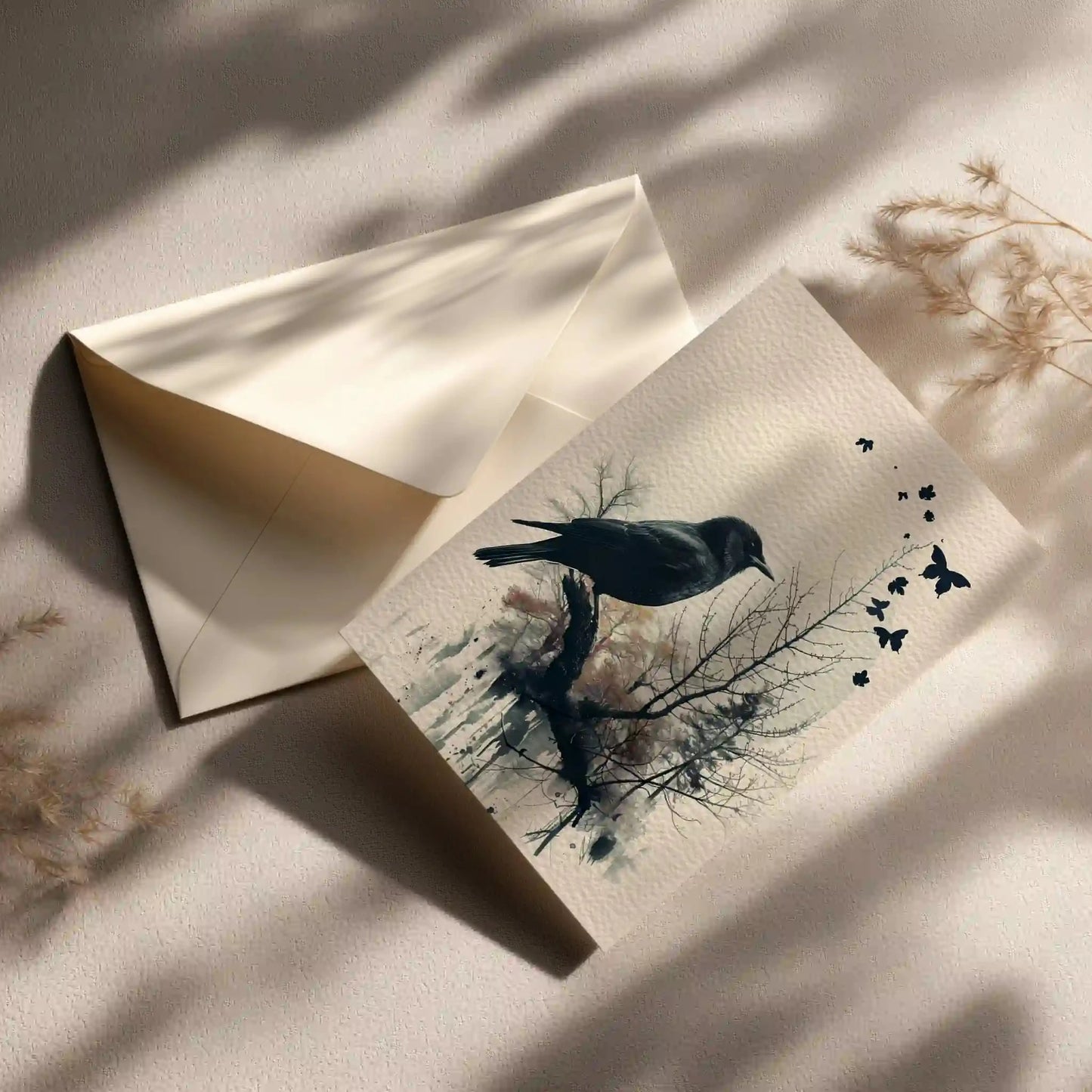 Grußkarte mit Vogel Motiv