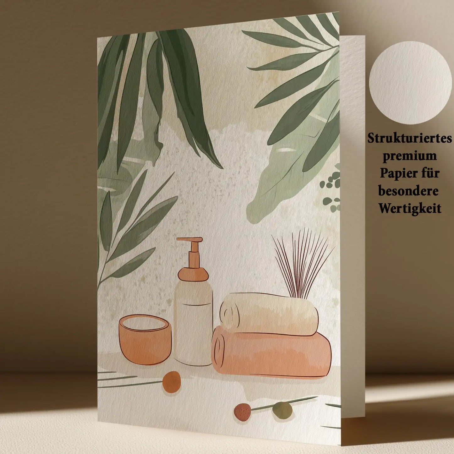Grußkarte mit Beauty Motiv für Wellness Geschenk