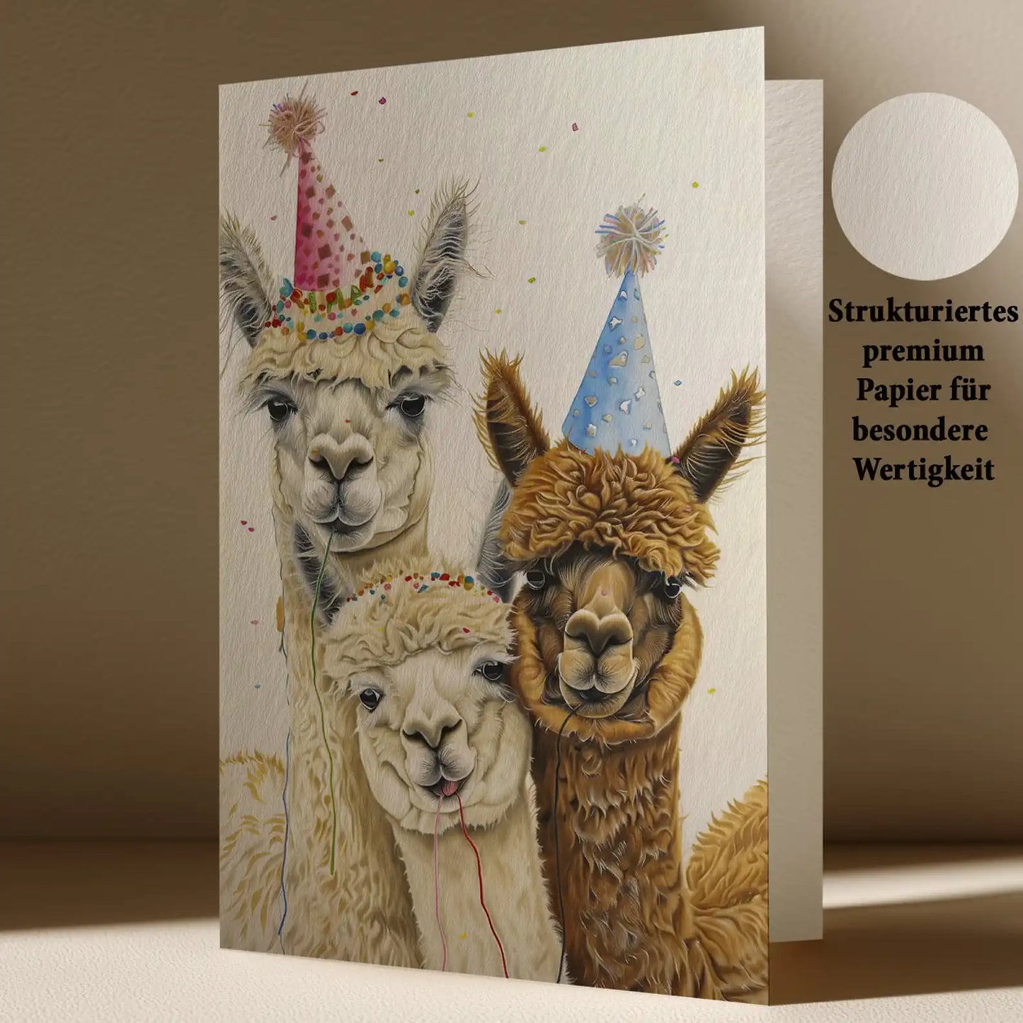 Charmante Grußkarte mit Alpaka Motiv