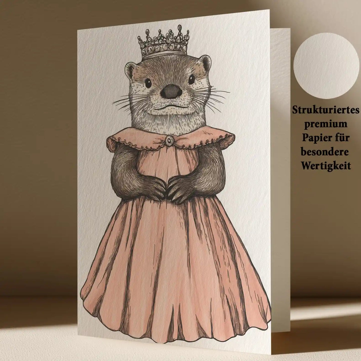 Grußkarte mit Otter Königin