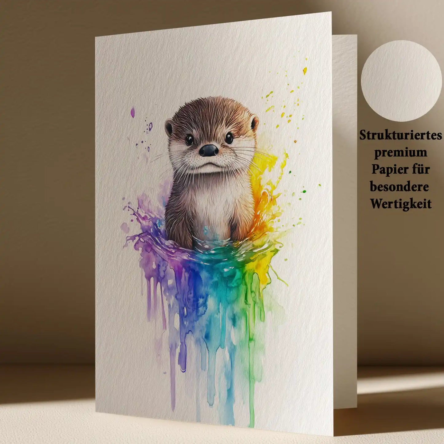 Grußkarte mit Otter Motiv