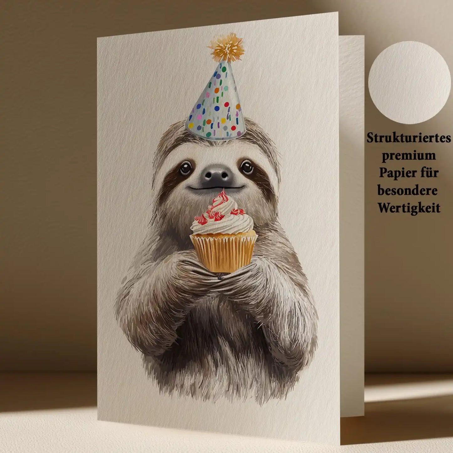 Grußkarte mit Faultier Motiv