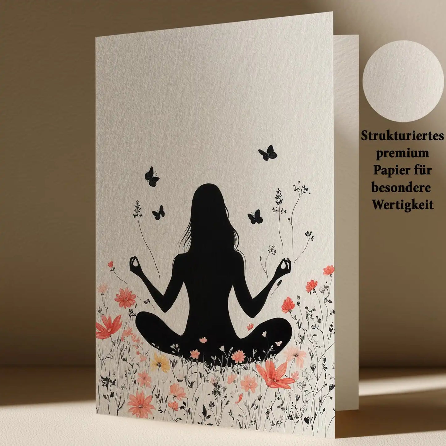 Grußkarte mit Yoga Motiv