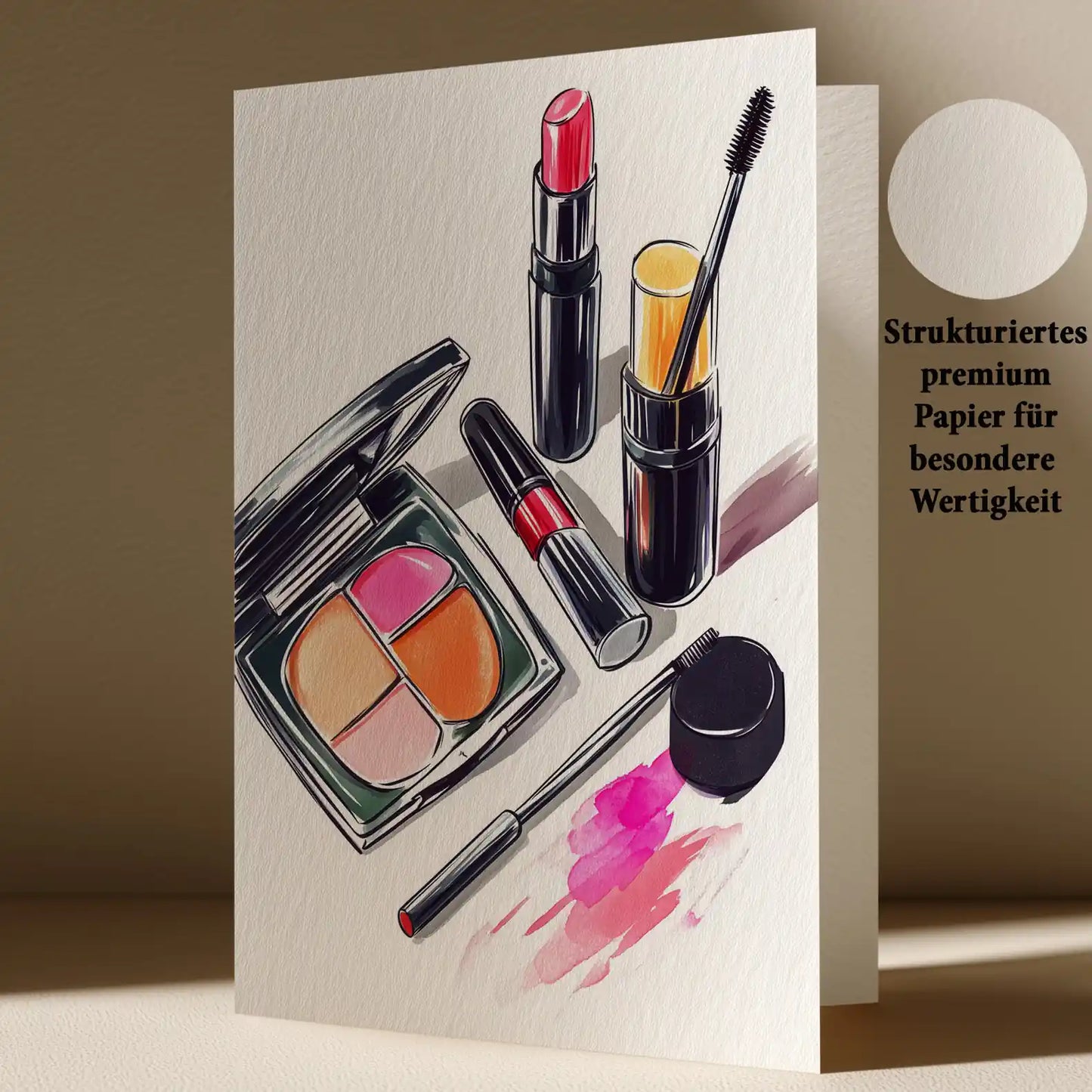 Grußkarte mit Makeup Motiv
