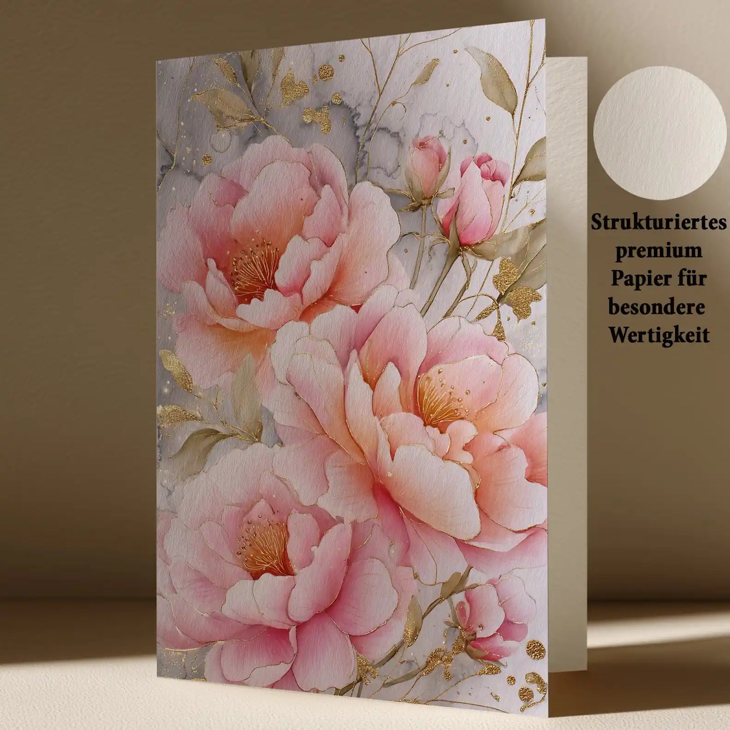 Grußkarte mit Blumen Motiv