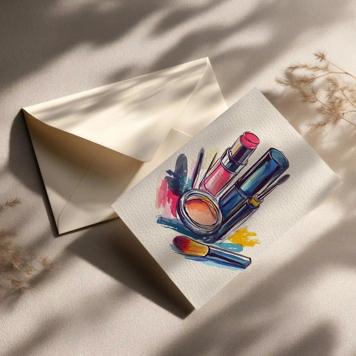 Grußkarte mit Makeup Motiv