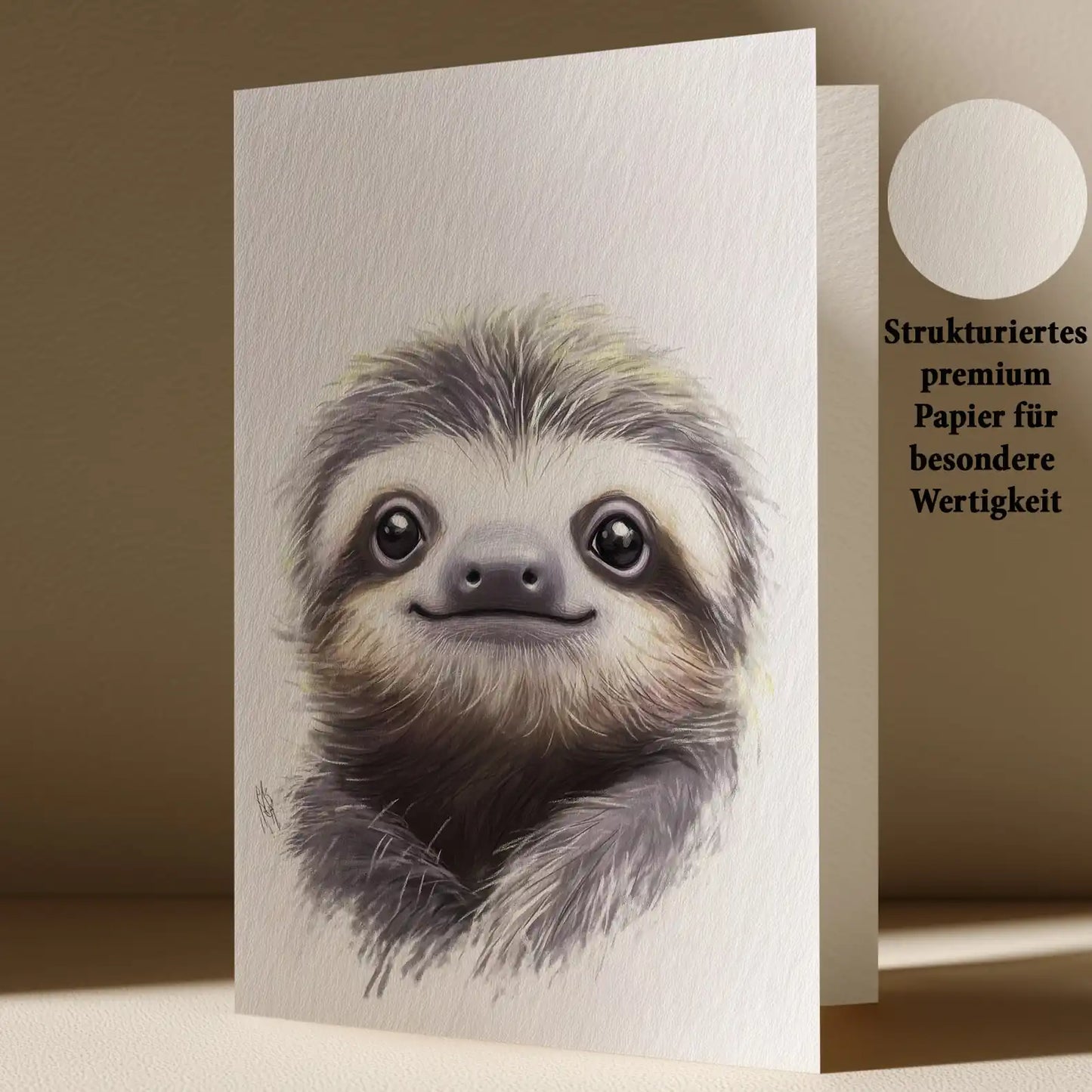 Grußkarte mit Faultier Motiv