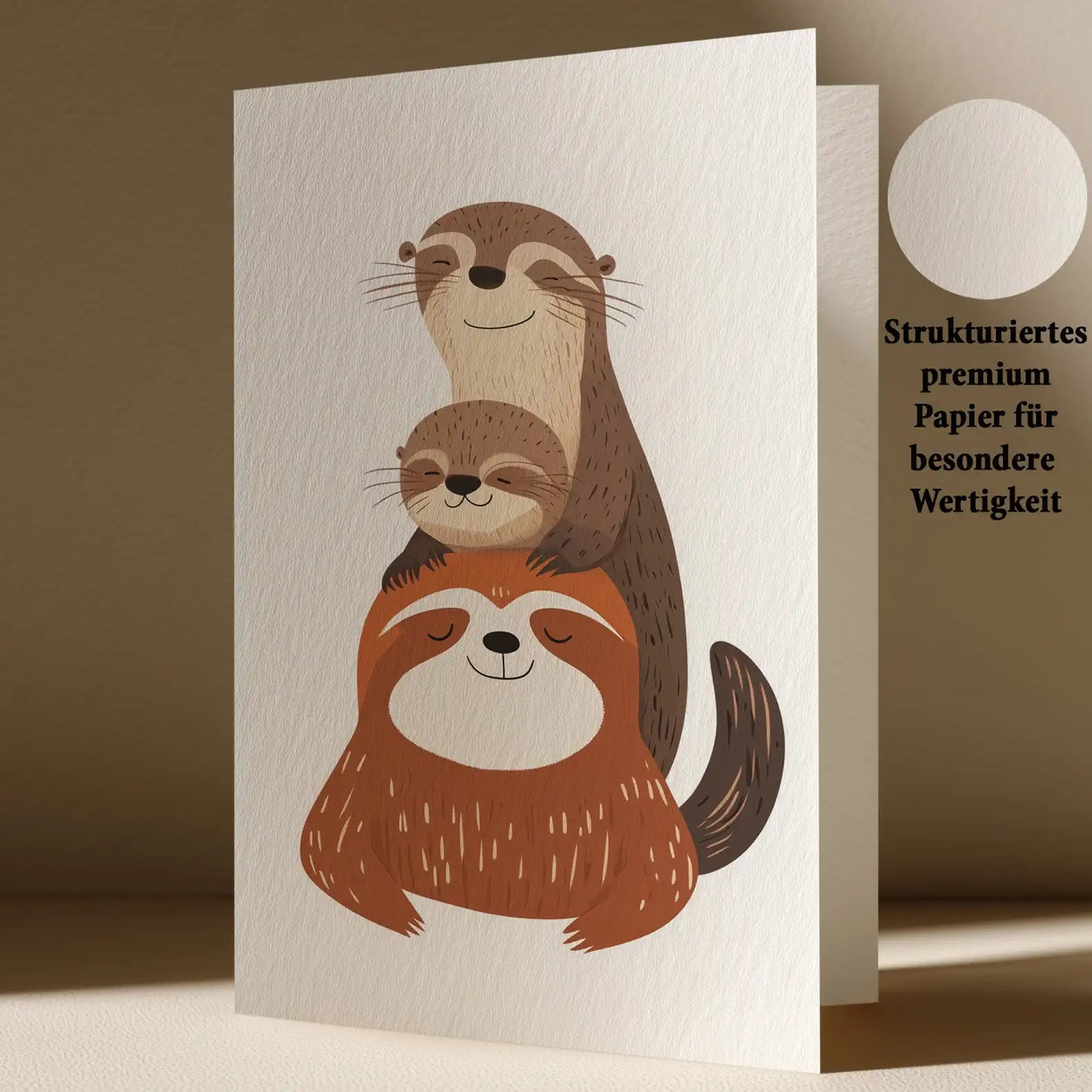 Grußkarte mit Faultier Motiv
