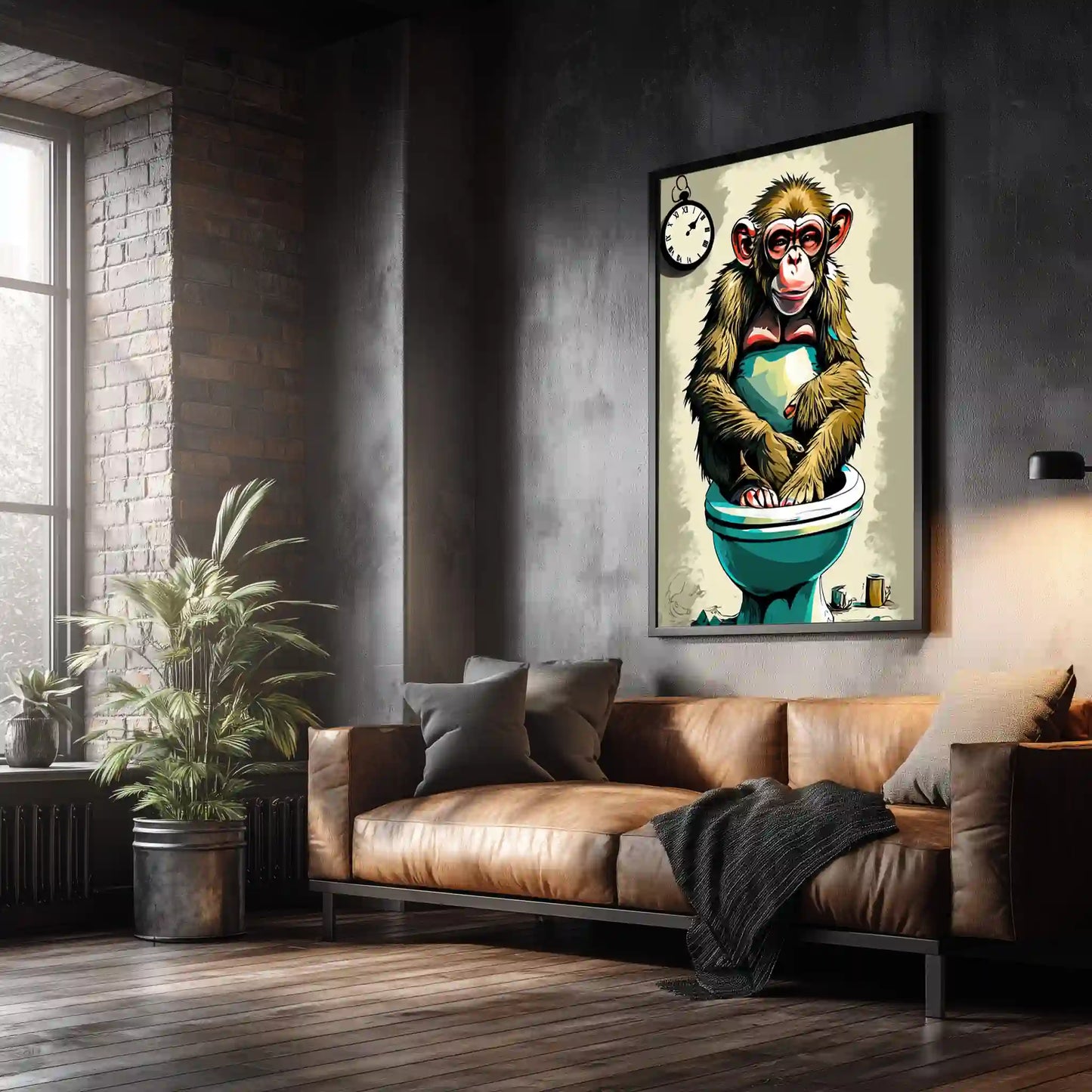 Pop Art Wandbild Affe Toilettenbild Kunstdruck