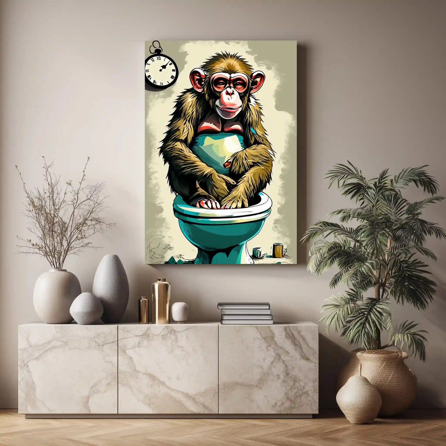 Pop Art Wandbild Affe Toilettenbild Kunstdruck