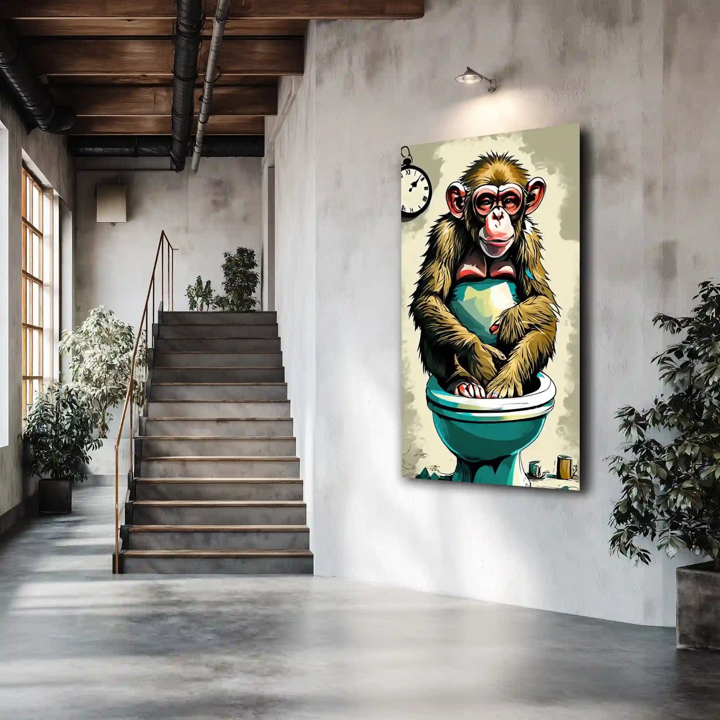 Pop Art Wandbild Affe Toilettenbild Kunstdruck