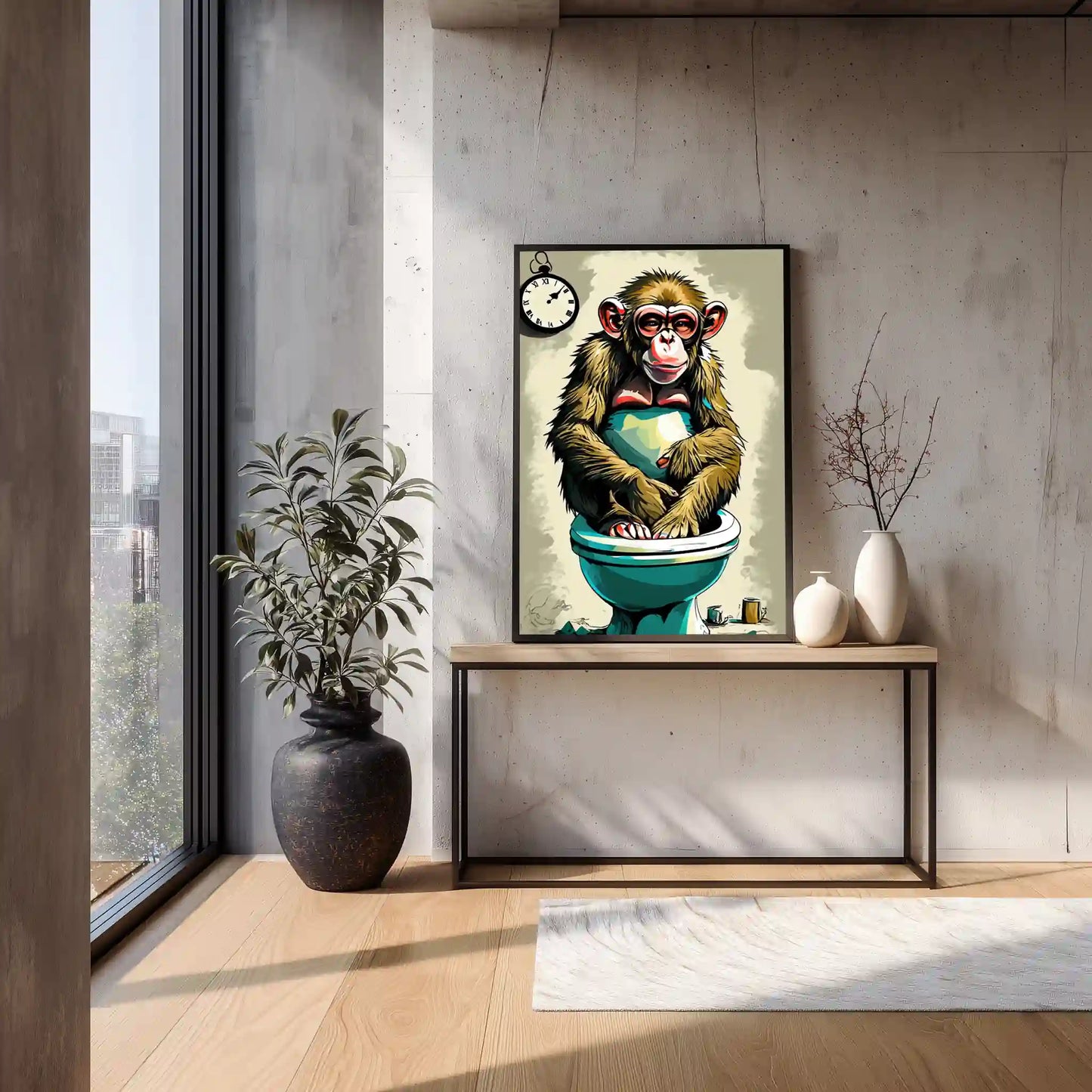 Pop Art Wandbild Affe Toilettenbild Kunstdruck