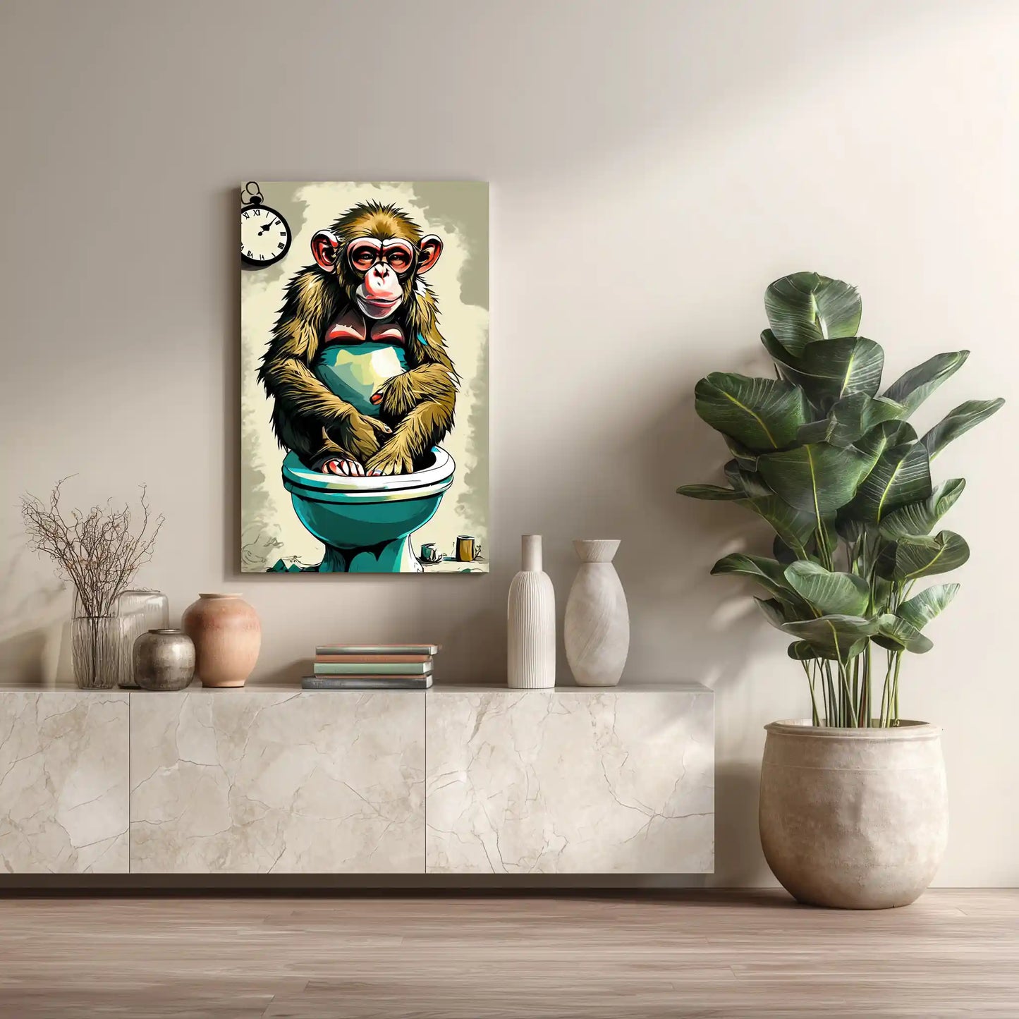 Pop Art Wandbild Affe Toilettenbild Kunstdruck