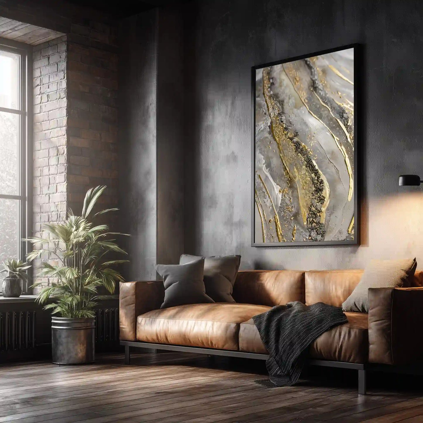 Wandbild Marmoreffekt Goldakzente Moderne Kunst