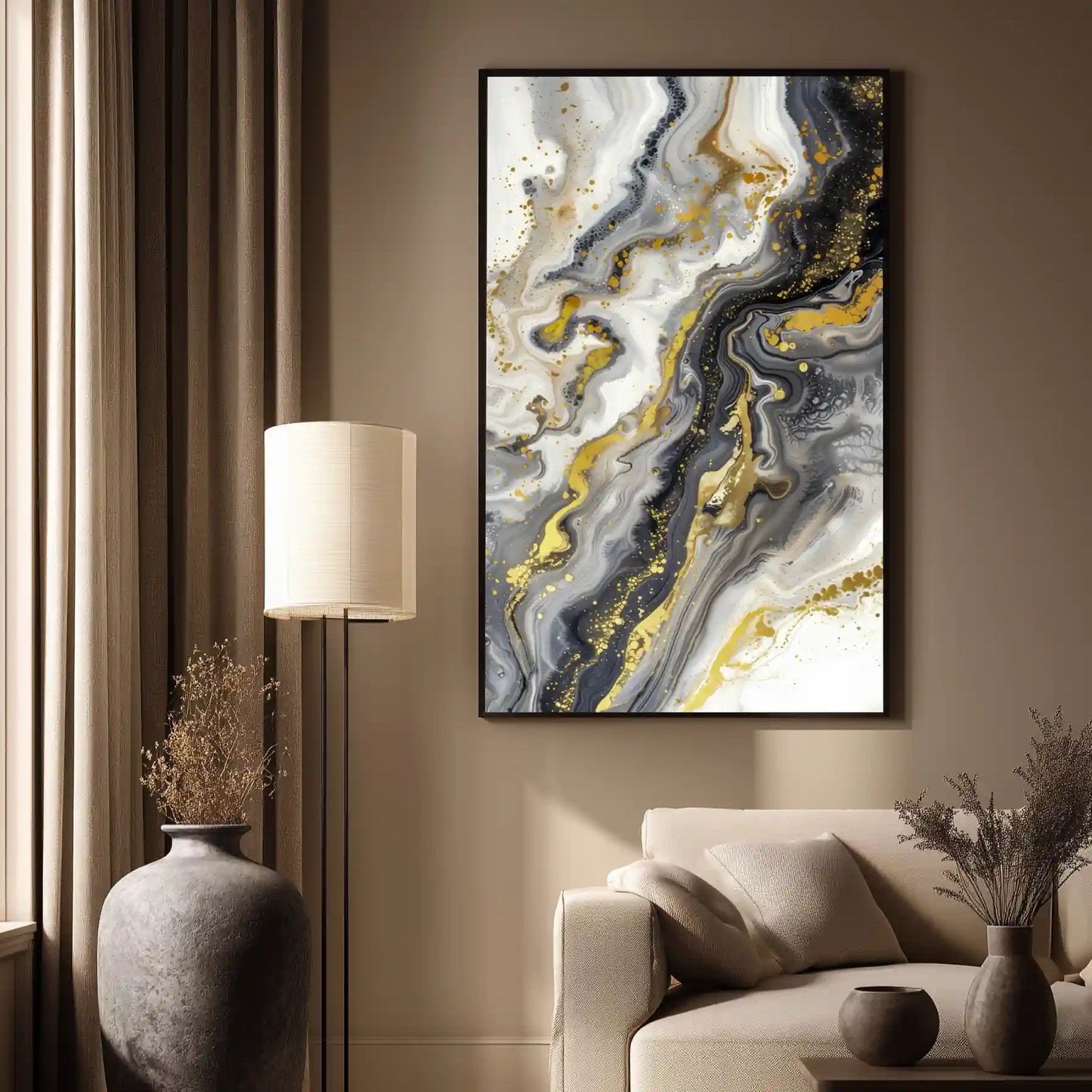 Wandbild Abstrakte Goldakzente Leinwand