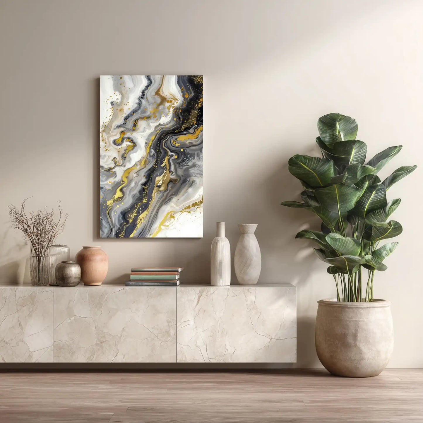 Wandbild Abstrakte Goldakzente Leinwand