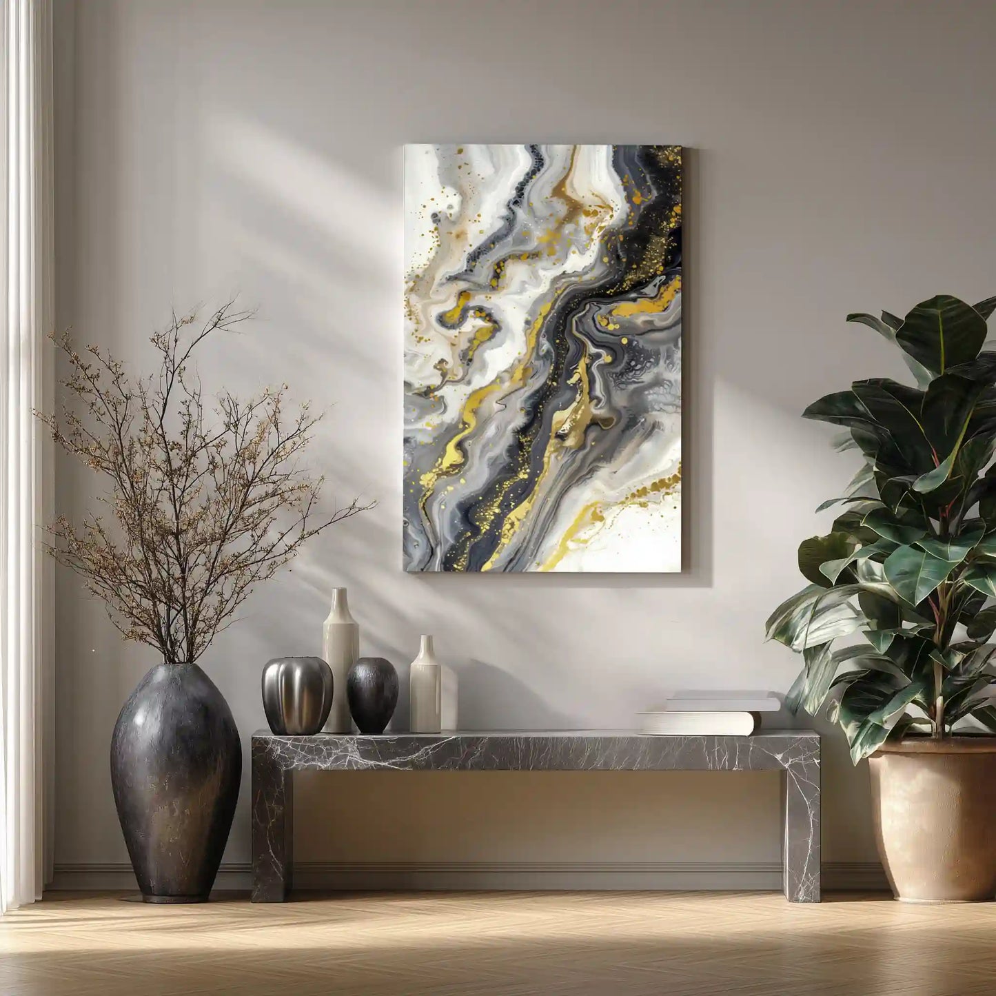 Wandbild Abstrakte Goldakzente Leinwand