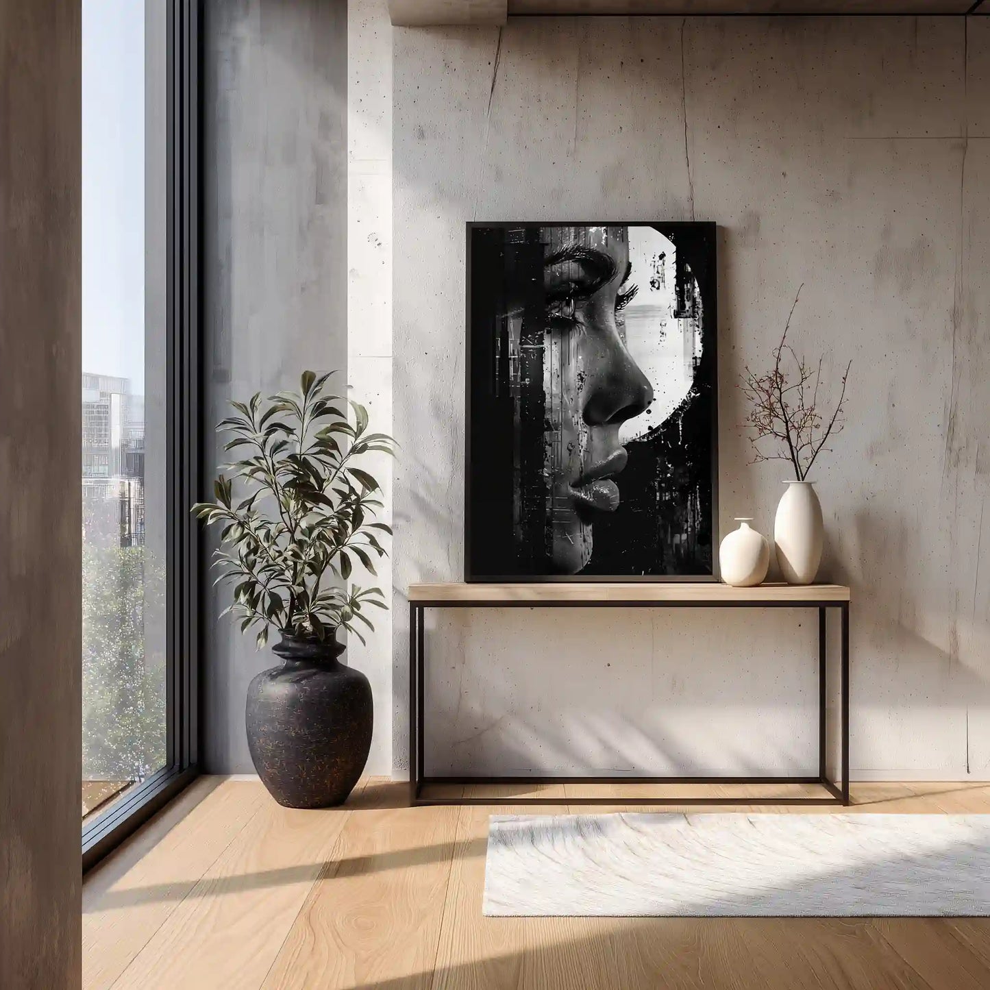 Wandbild Schwarzweiß Porträt Urban