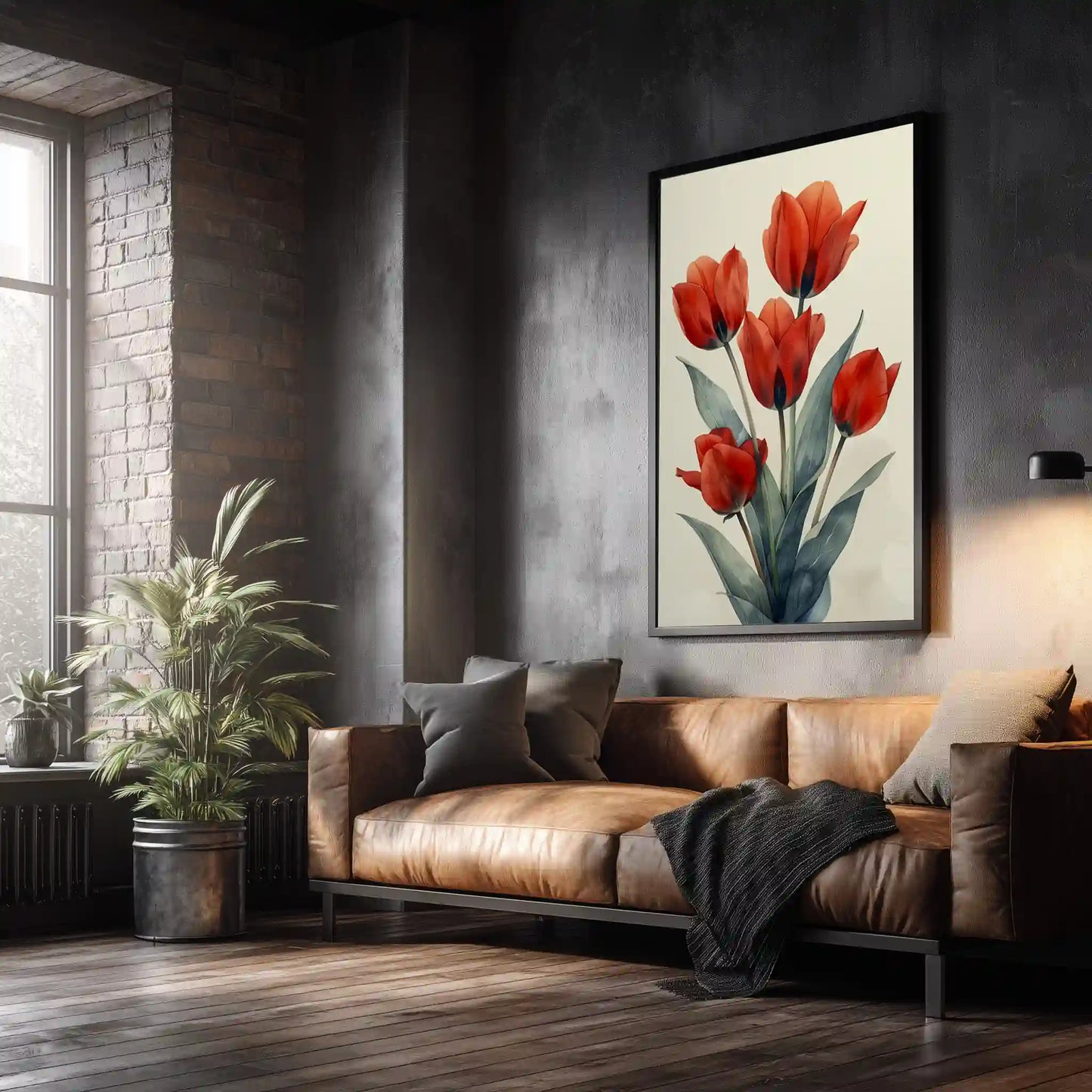 Tulpen Wandbild Leuchtendes Rot Leinwandkunst