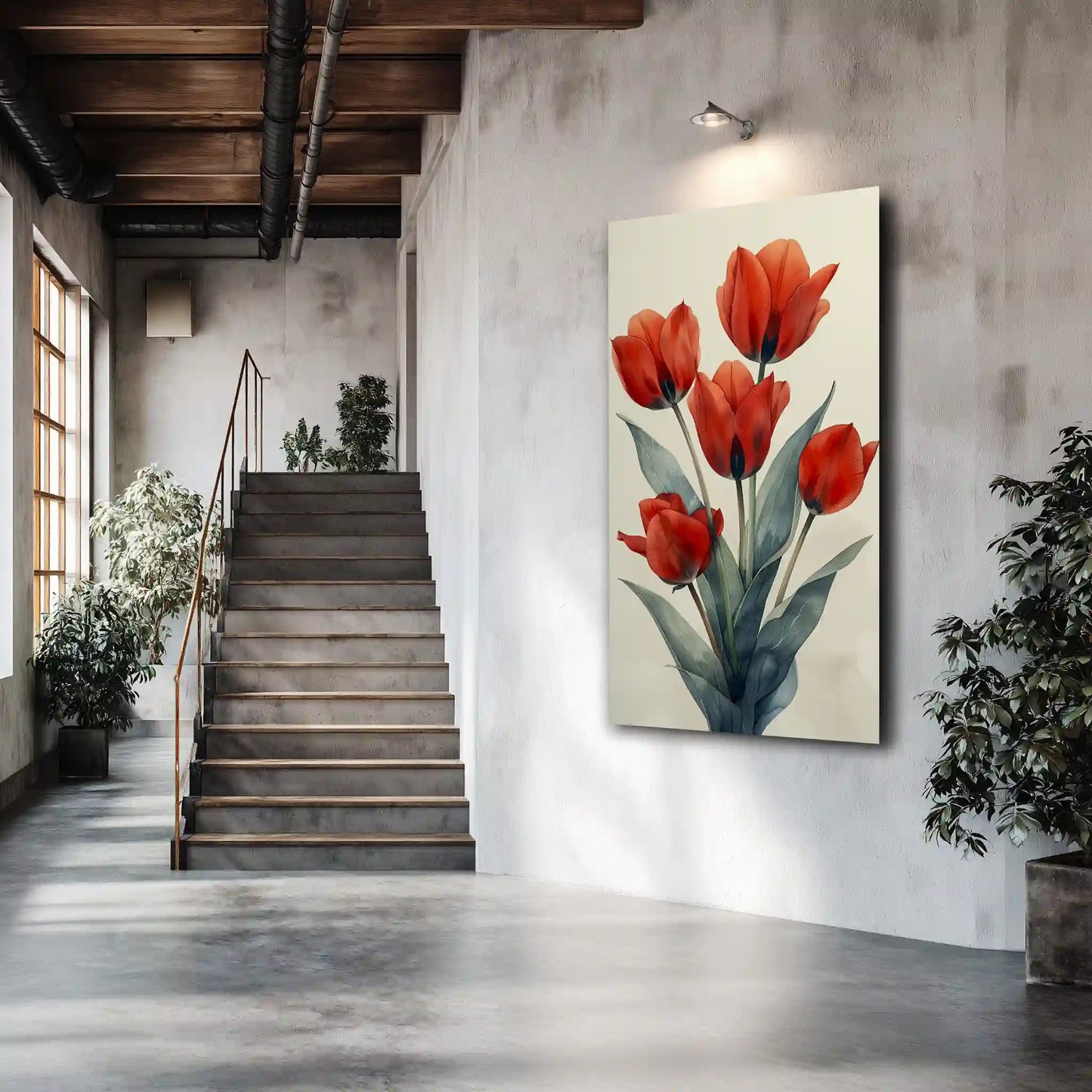Tulpen Wandbild Leuchtendes Rot Leinwandkunst