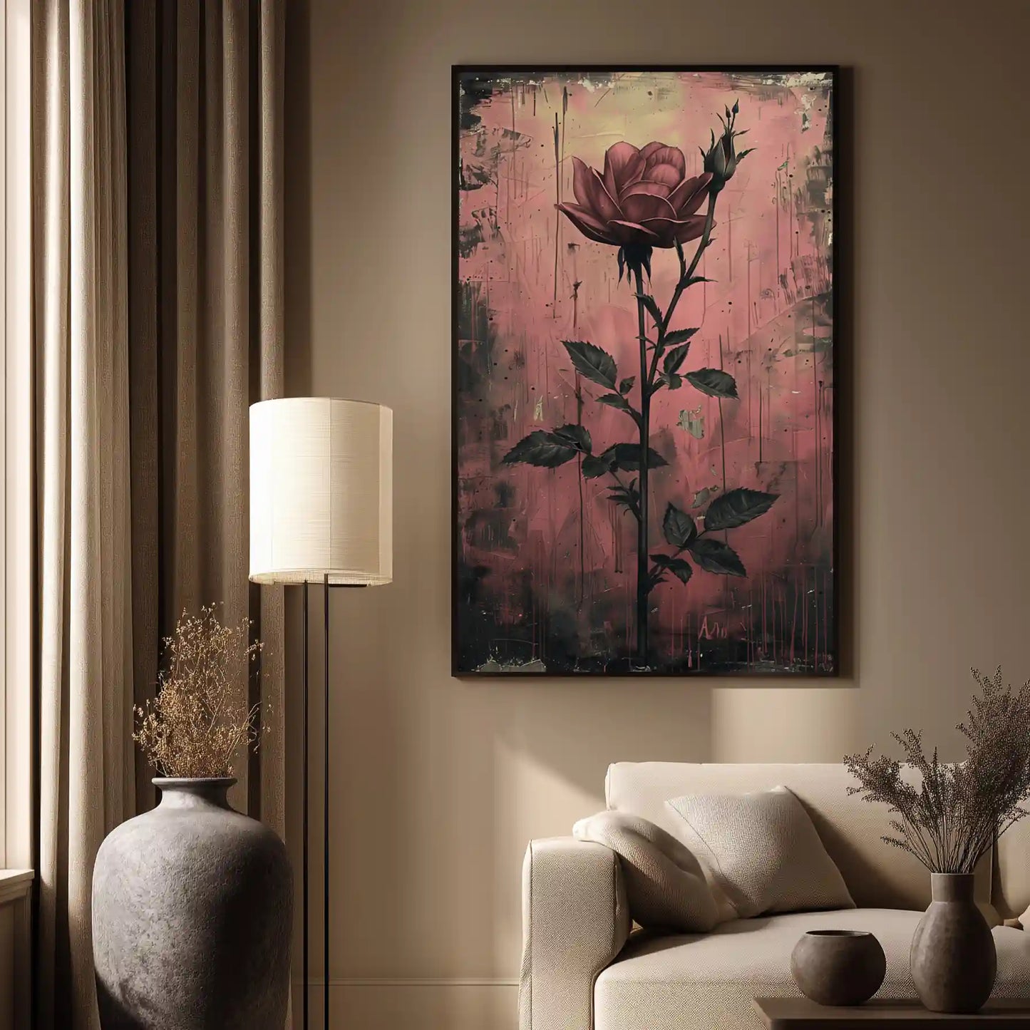 Wandbild Rosenmotiv Kunstdruck Elegant Pink