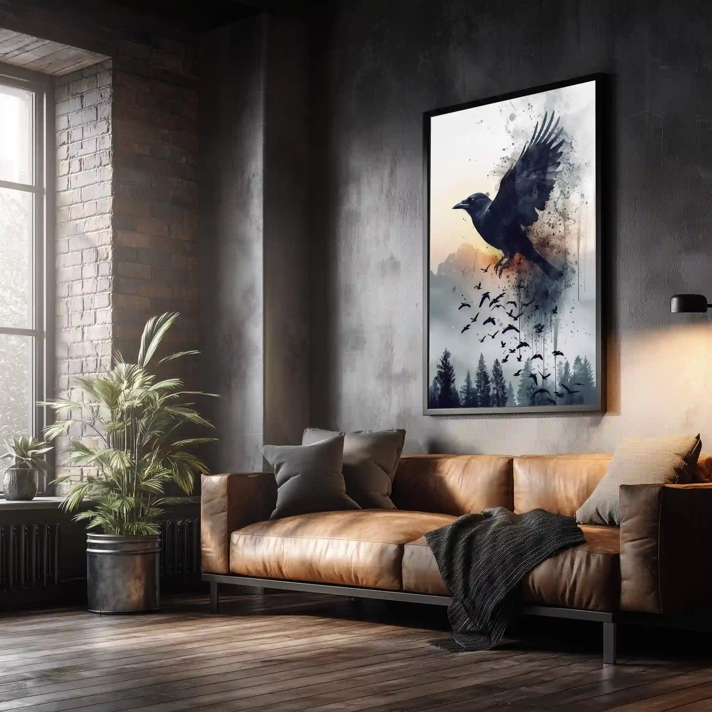 Raben Motiv Wandbild Auf Leinwand