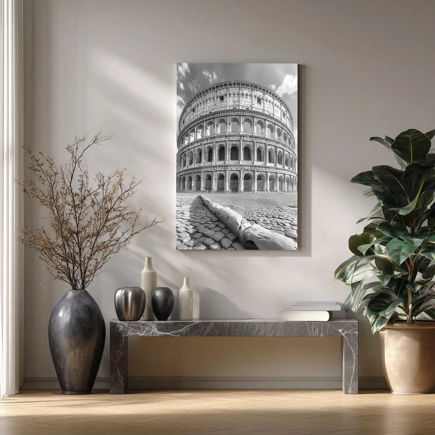 Wandbild Kolosseum Schwarz Weiß Exklusive Leinwand Edition