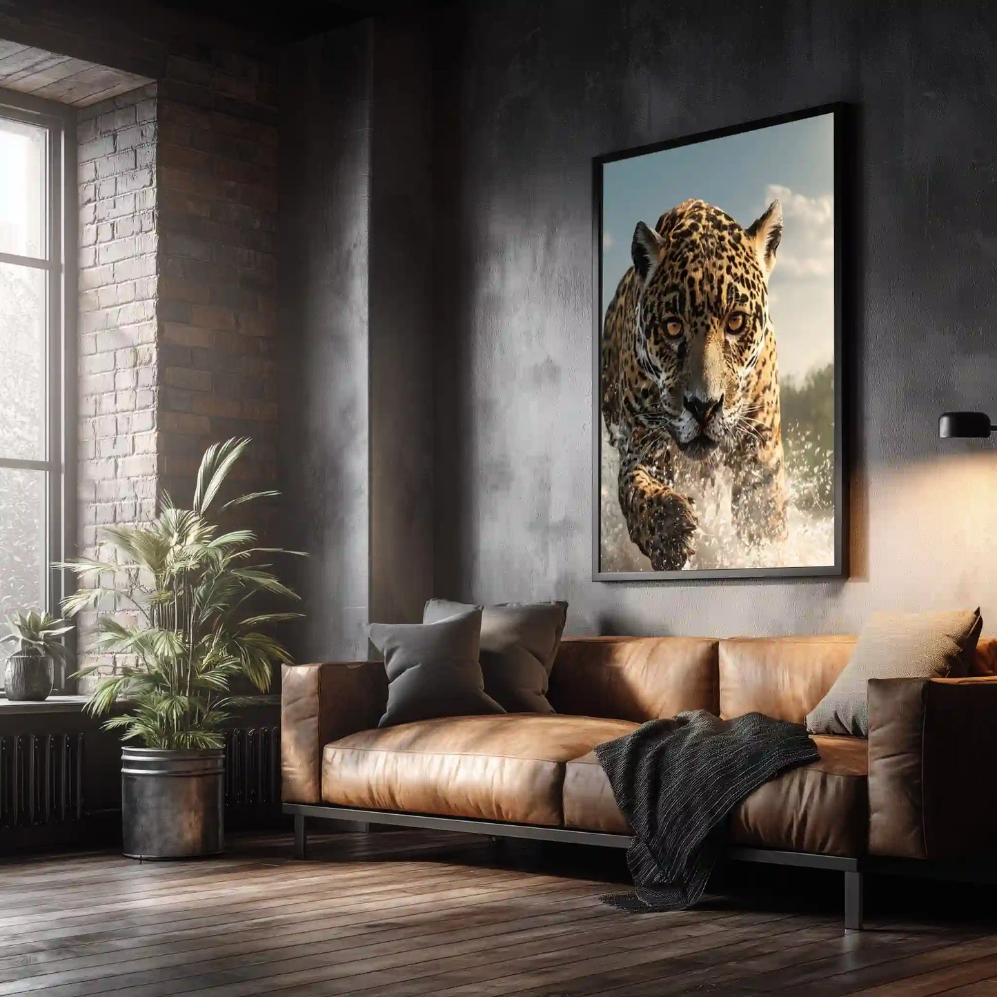 Leopard In Bewegung Wandbild Naturkunst