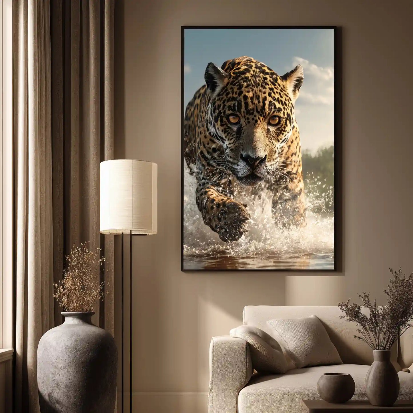 Leopard In Bewegung Wandbild Naturkunst